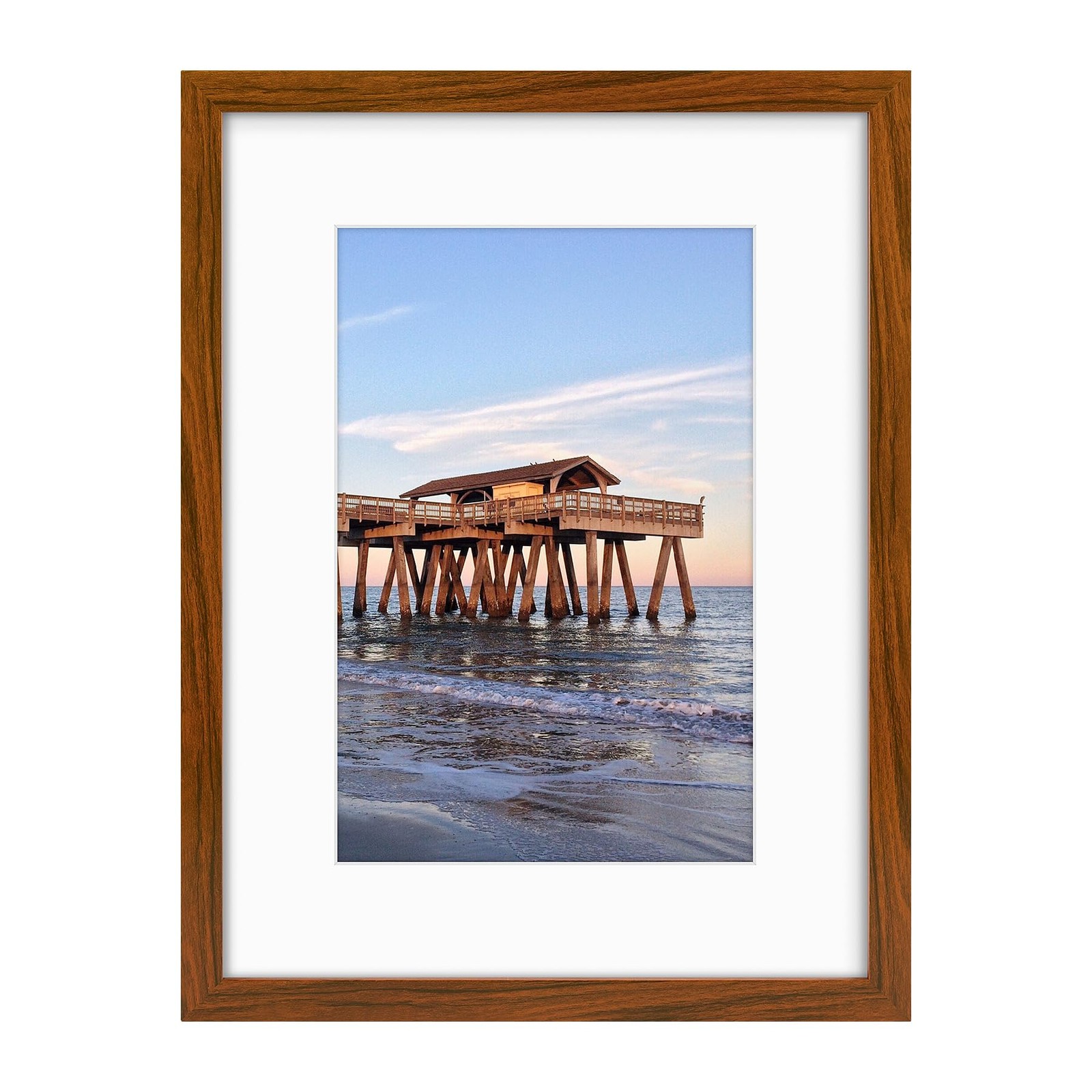 Golden State Art, 12×16 Picture Frame – Solid Wood with Real 1 Pack, Brown