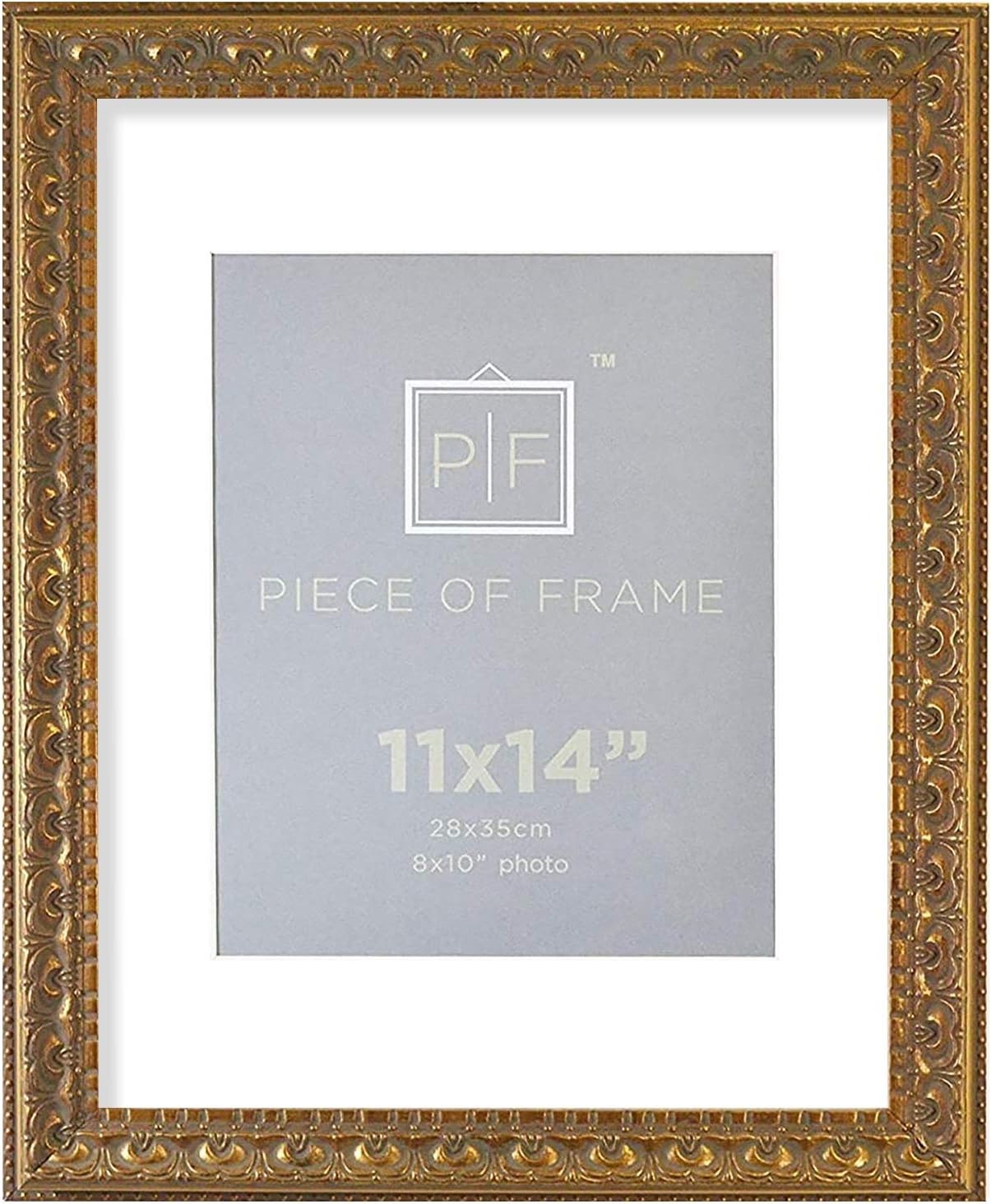 Golden State Art, 11×14 Ornate Finish Photo Frame, with White 11×14, Bronze