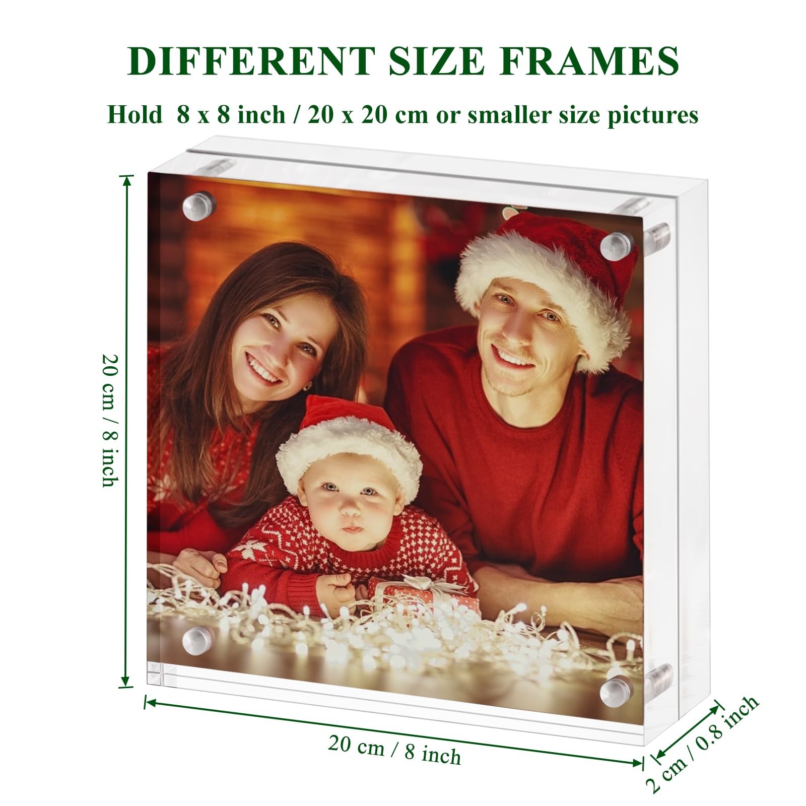 Boxalls 8×8 Acrylic Picture Frame, Clear 8 x 8 inch / 20 x 20 cm, 1 Pack