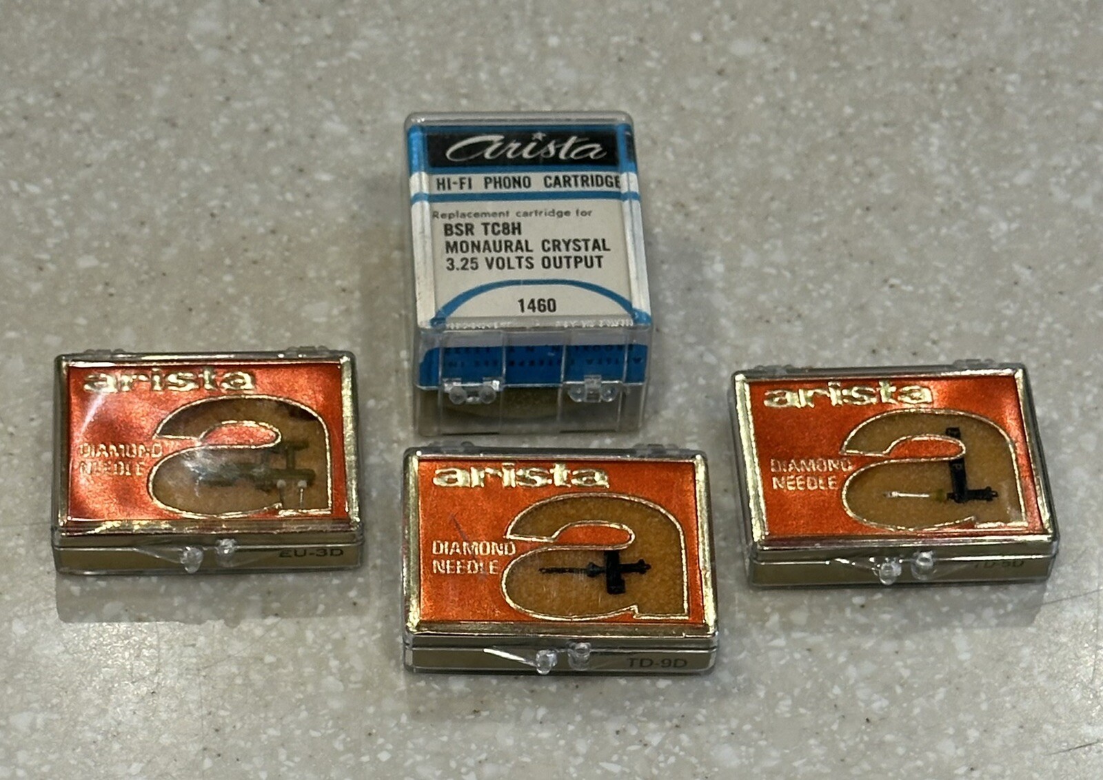 Lot of 4 Arista Diamond Needles EU-3D TD-9D TD-5D & Hi Fi 1460 Cartridge