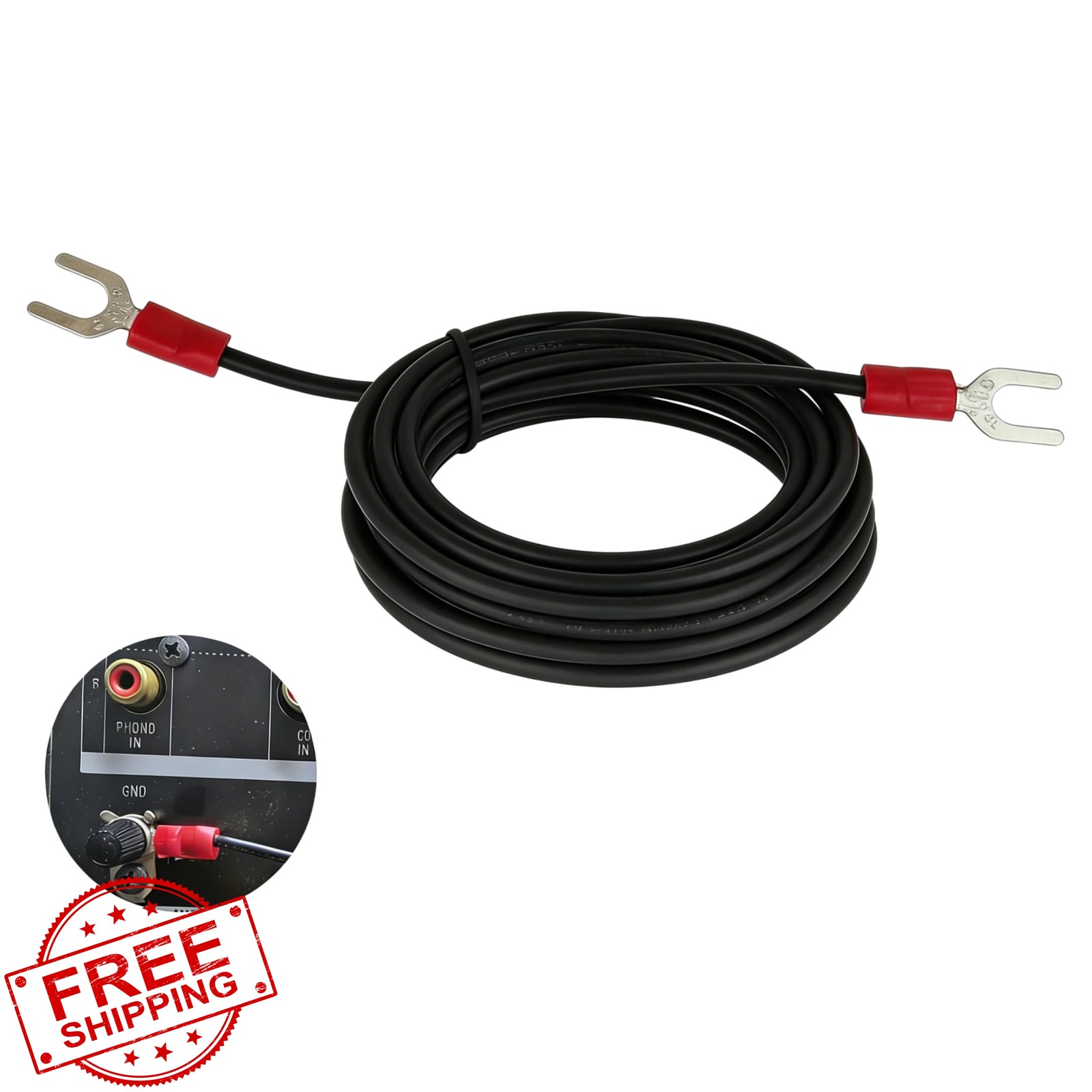 SamandJohnny 5ft Turntable Ground Wire Anti Hum Cable