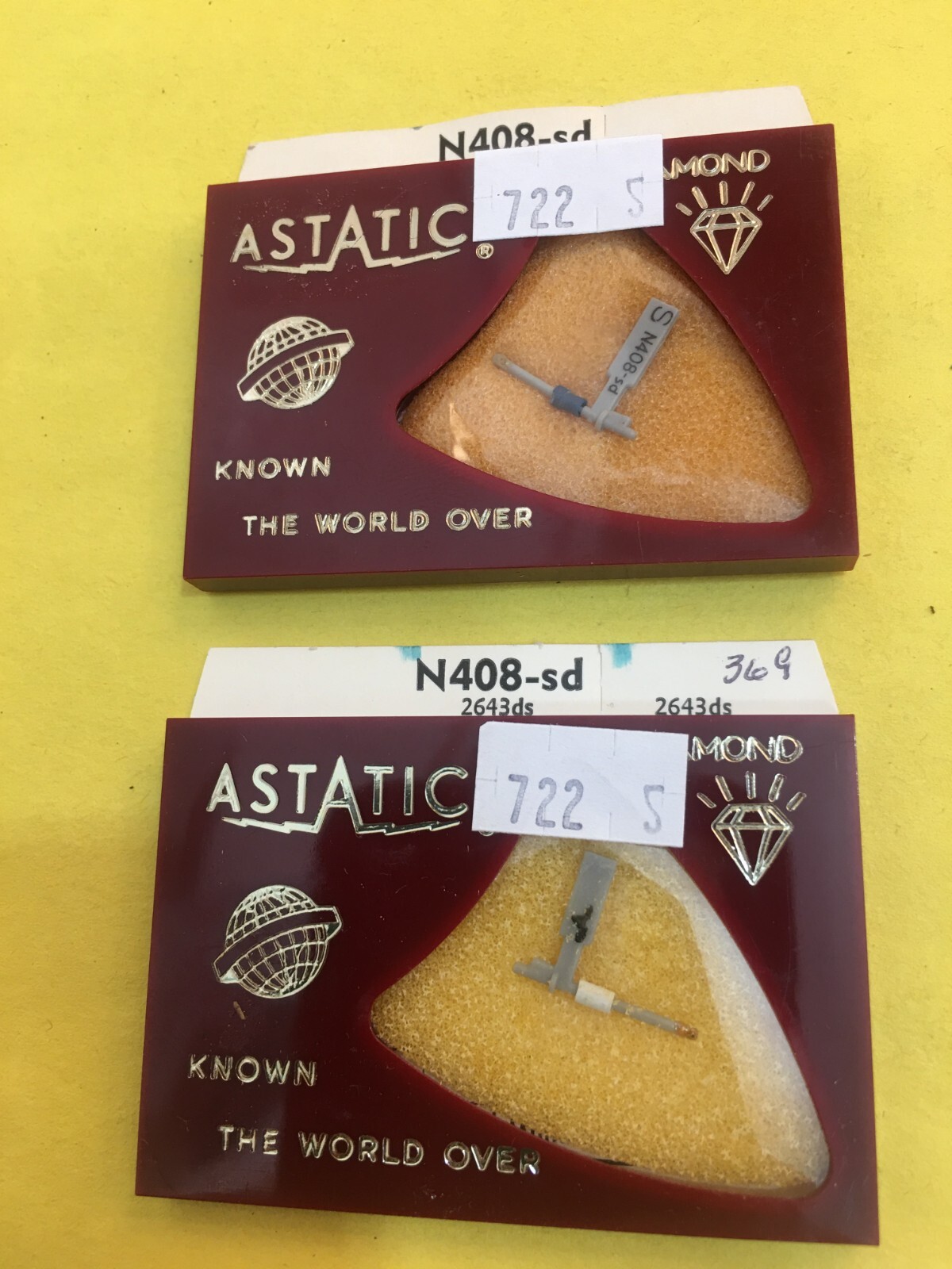 2 Orig NOS ASTATIC Needle N408-SD 2643DS Garrard 30 Recoton & Truetone 5839A86