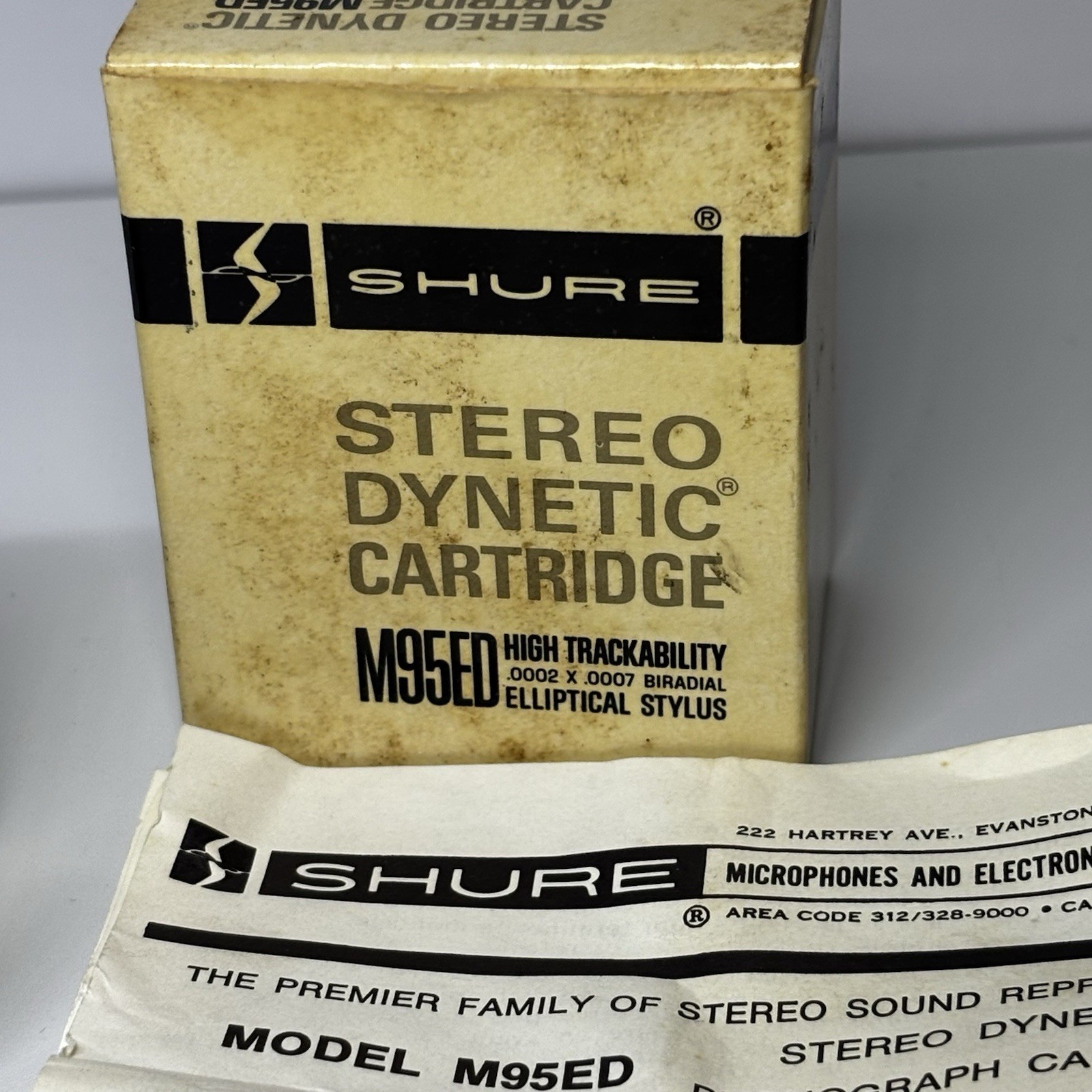 Shure Stereo Dynetic Cartridge M95ED High Trackability Elliptical Stylus NIB