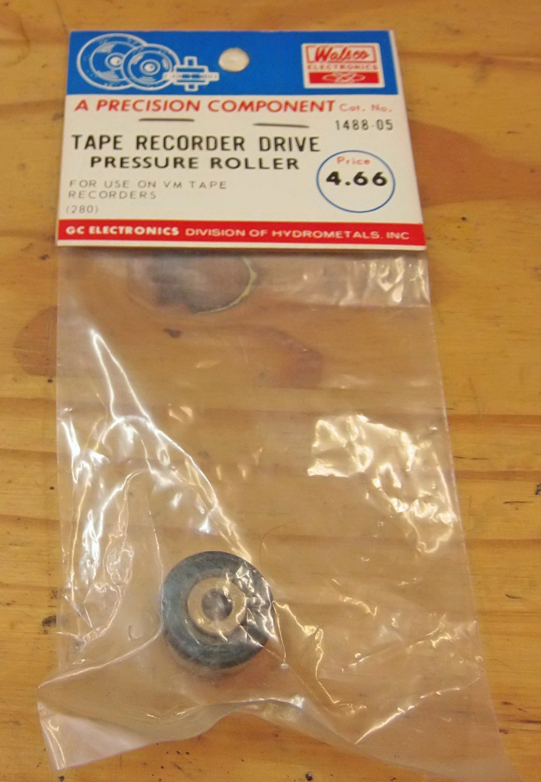 NOS 1488-05 Reel To Reel Tape Recorder Replacement Pressure Roller