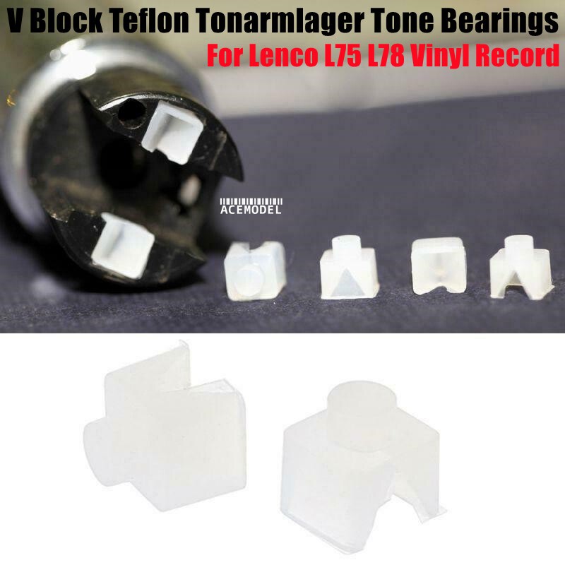 2PCS/Set V Block Silicone Tonarmlager Tone Bearings for Lenco L75 L76 L77 L78