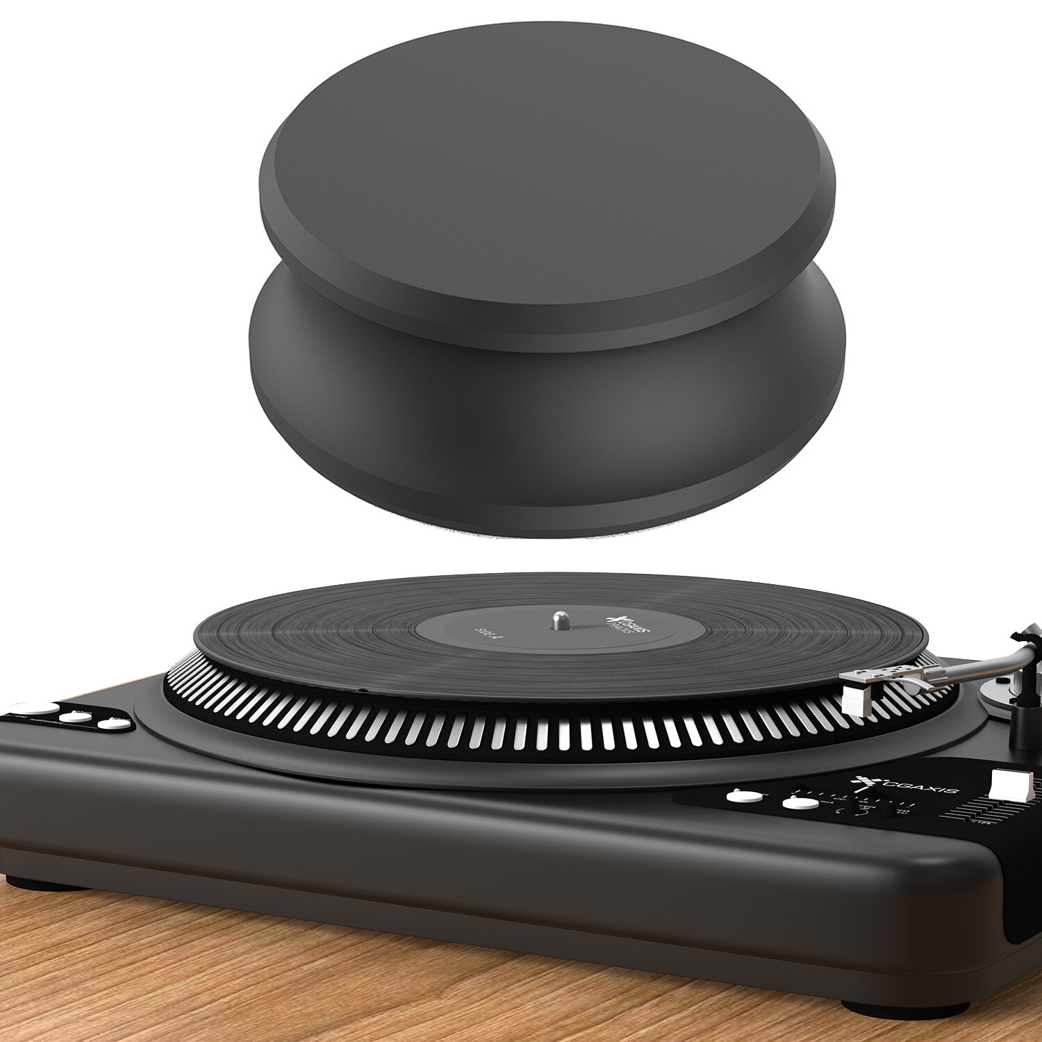 Black LP Vinyl Record Player Balanced Disc Stabilizer Turntable Weight Clamp