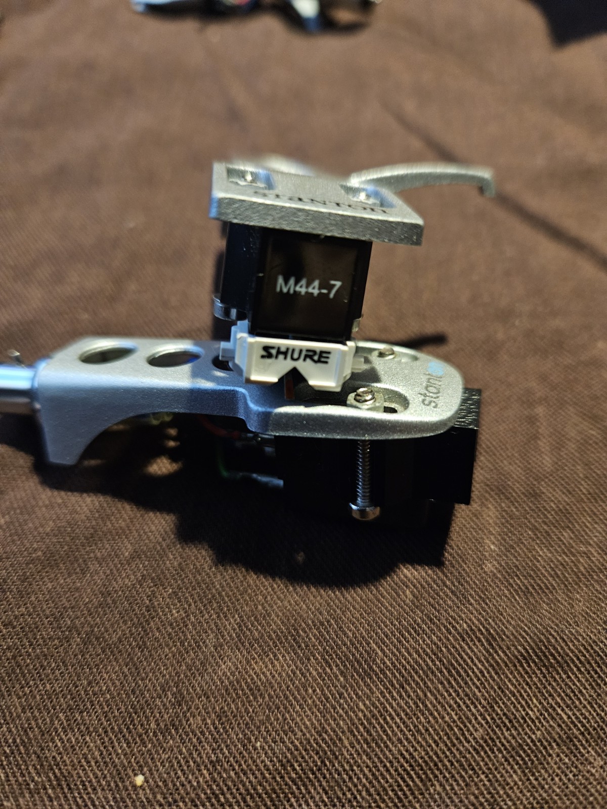 2 Ortofon Om Cartridge Mounted On Silver Stanton Headshell ,2 shure Cartridge