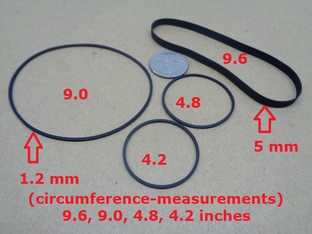 AUDIO BELT KIT fits TAPE 8 TRACK VINYL PLAYERS CUSTOM 4 PCS!