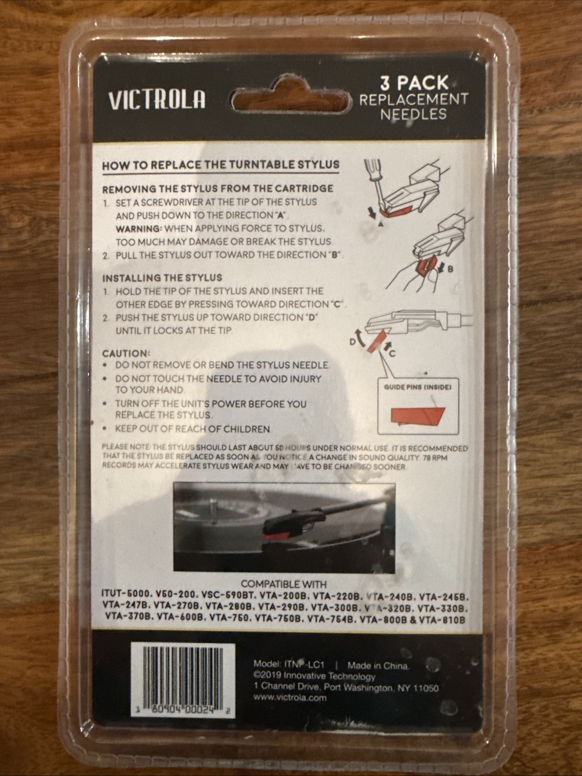 Effortless Installation LC1 Replacement Stylus – 3-Pack for All Turntable Models