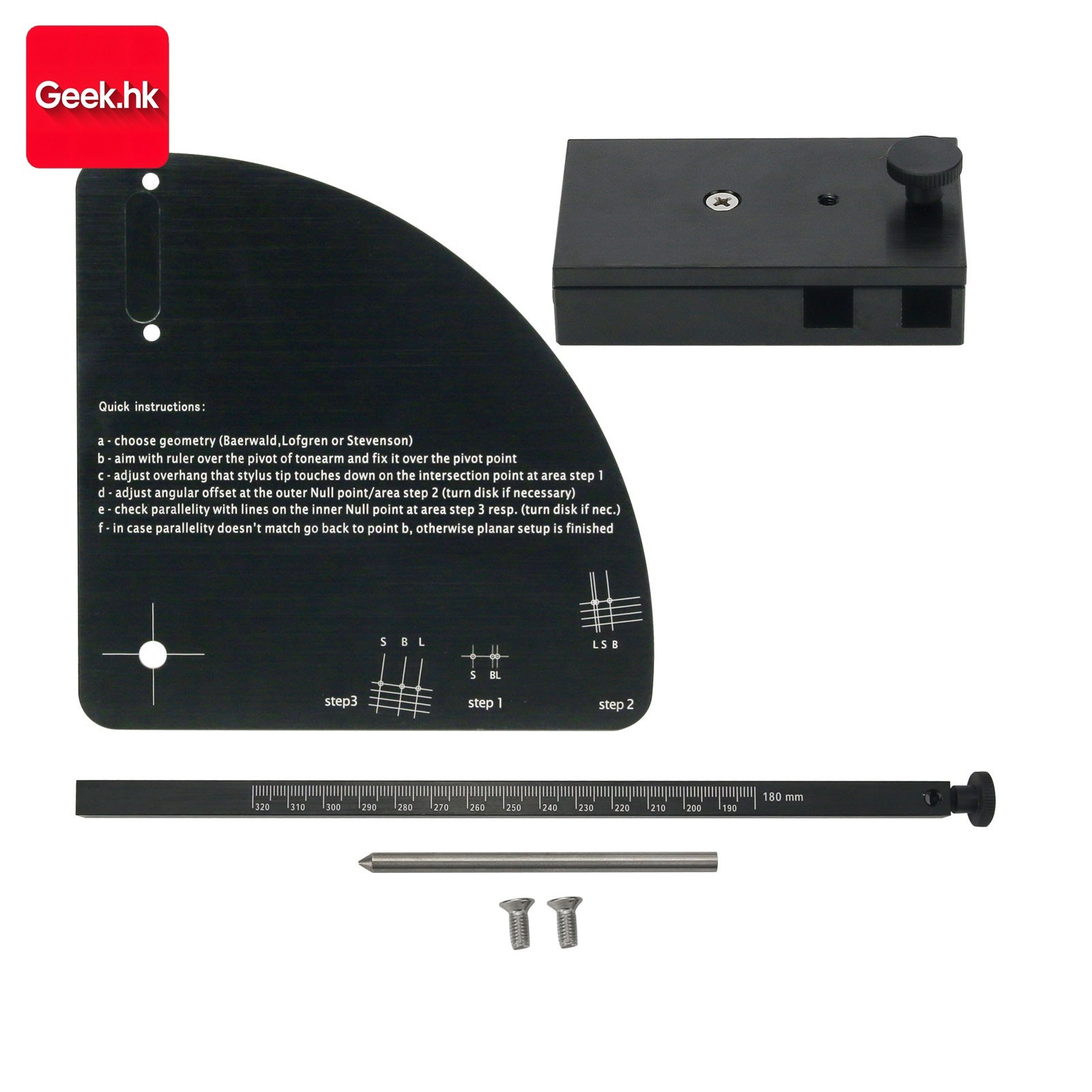 Vinyl LP Turntable Alignment Protractor For Phono Record Player Cartridge Stylus