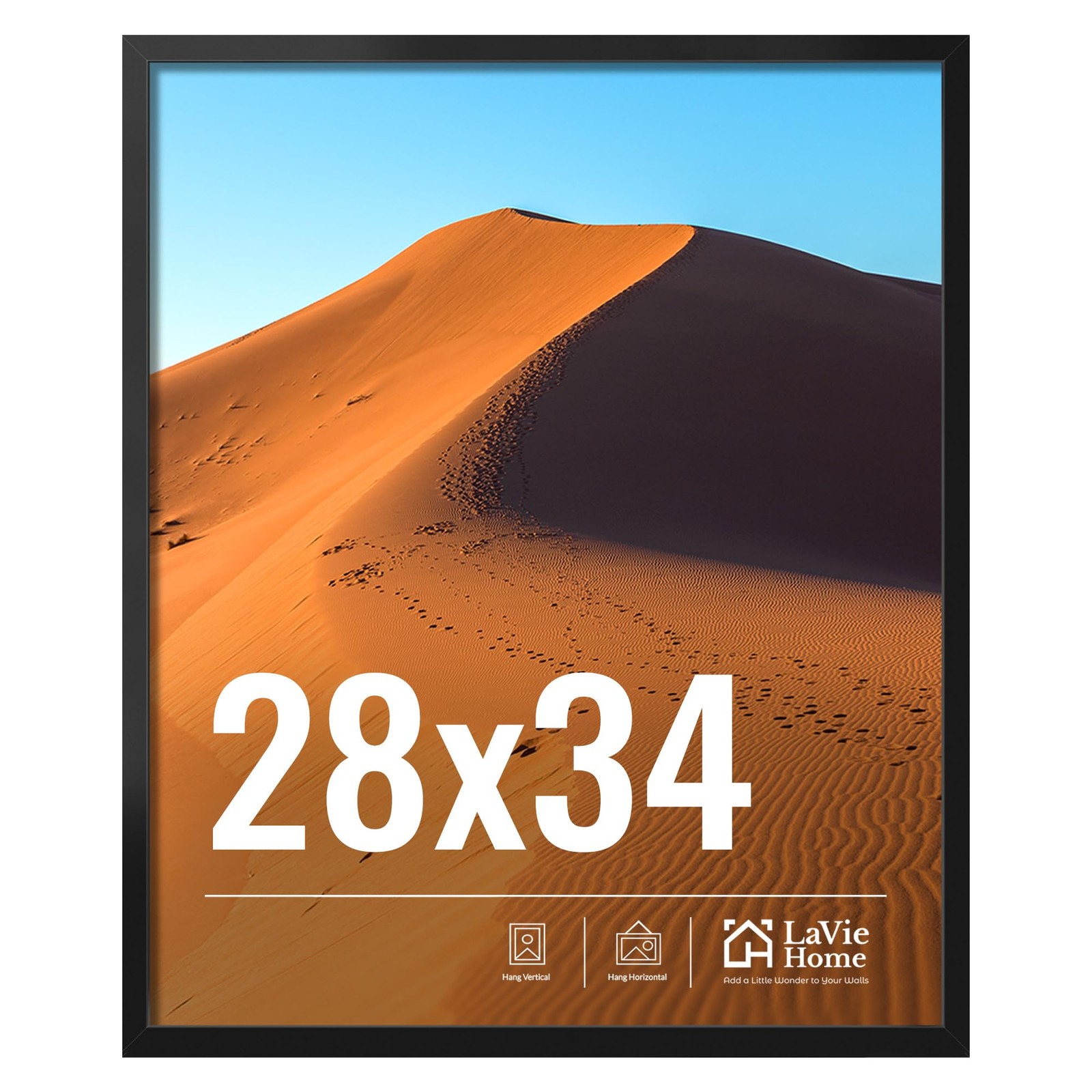 LaVie Home 28×34 Picture Frame for Wall Display, Black 28×34,