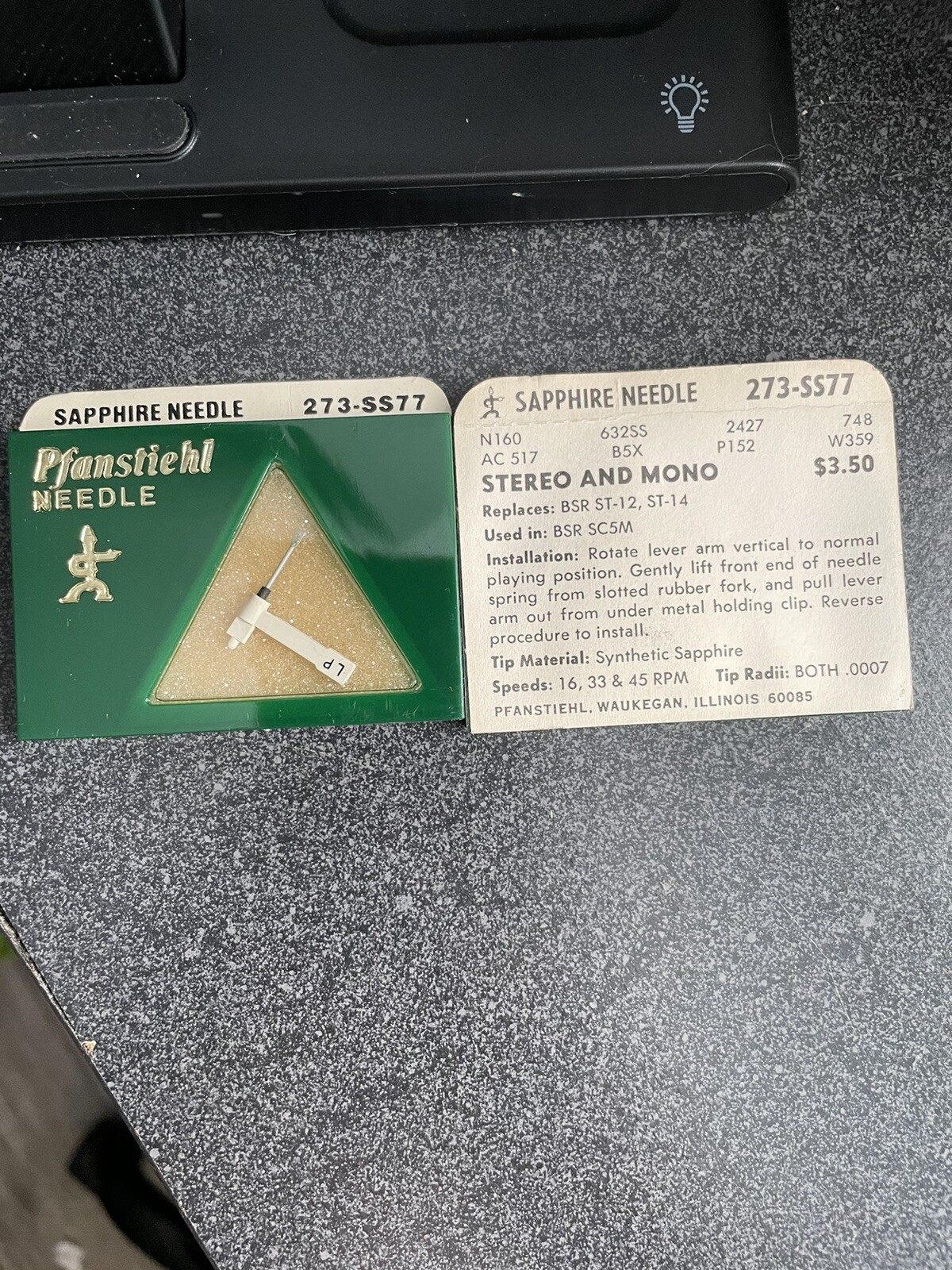 pfanstiehl needle Sapphire Needle 273-SS77