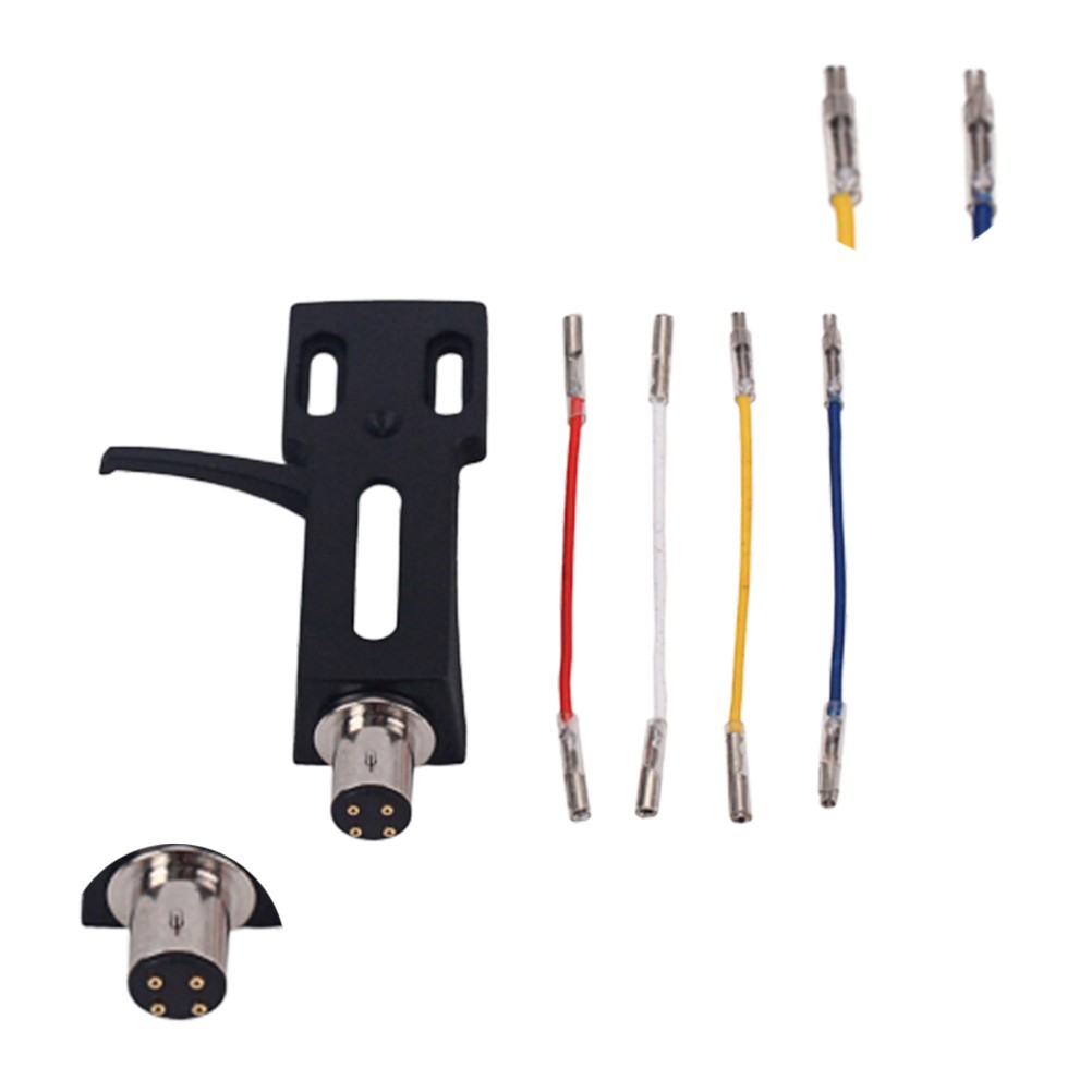 Black Phonograph Headshell Mount with Stylus Lead Wire Durable for Turntable