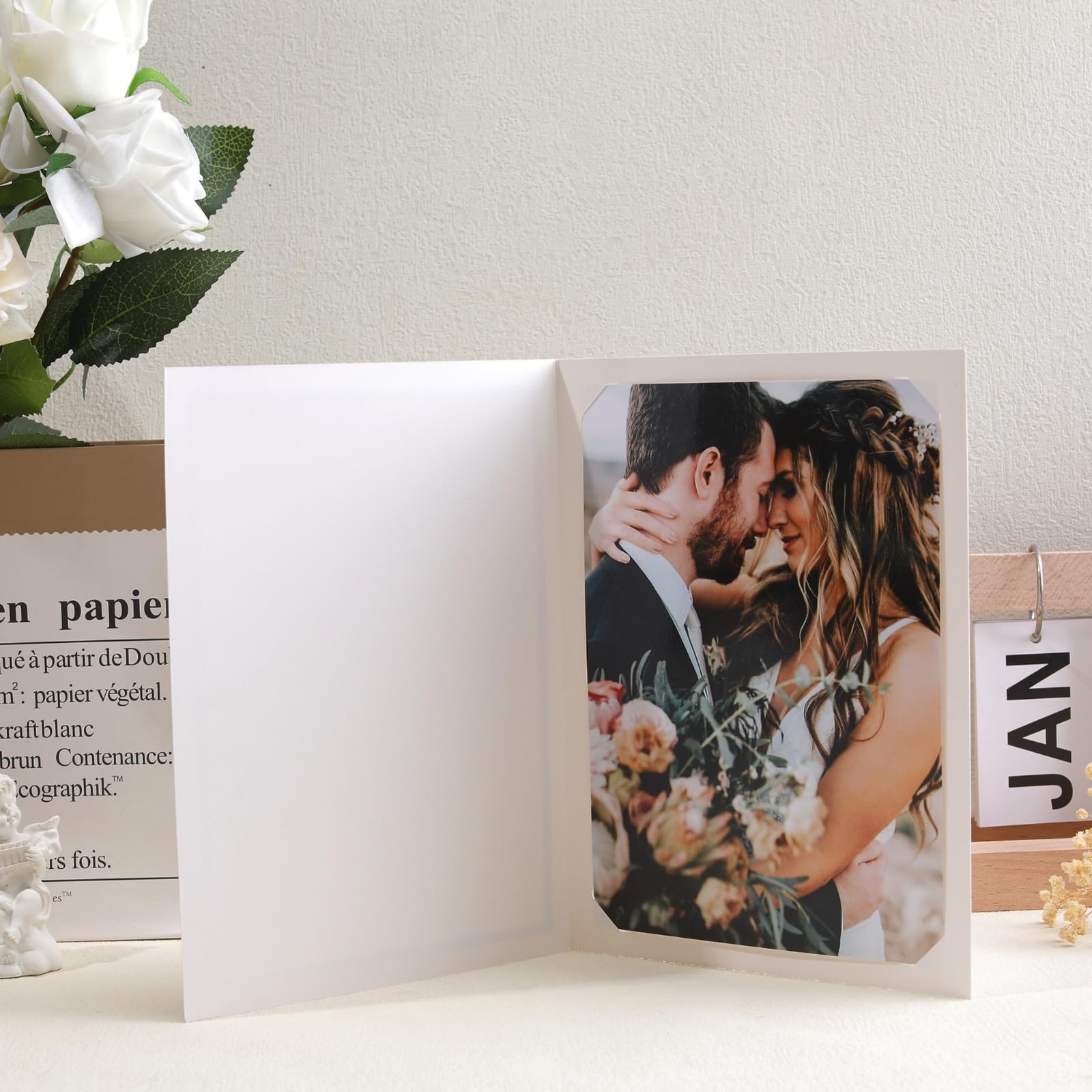 50 pack photo folder, suitable for 4×6 5-5/7 x 7-2/3 inches, White,Vertical