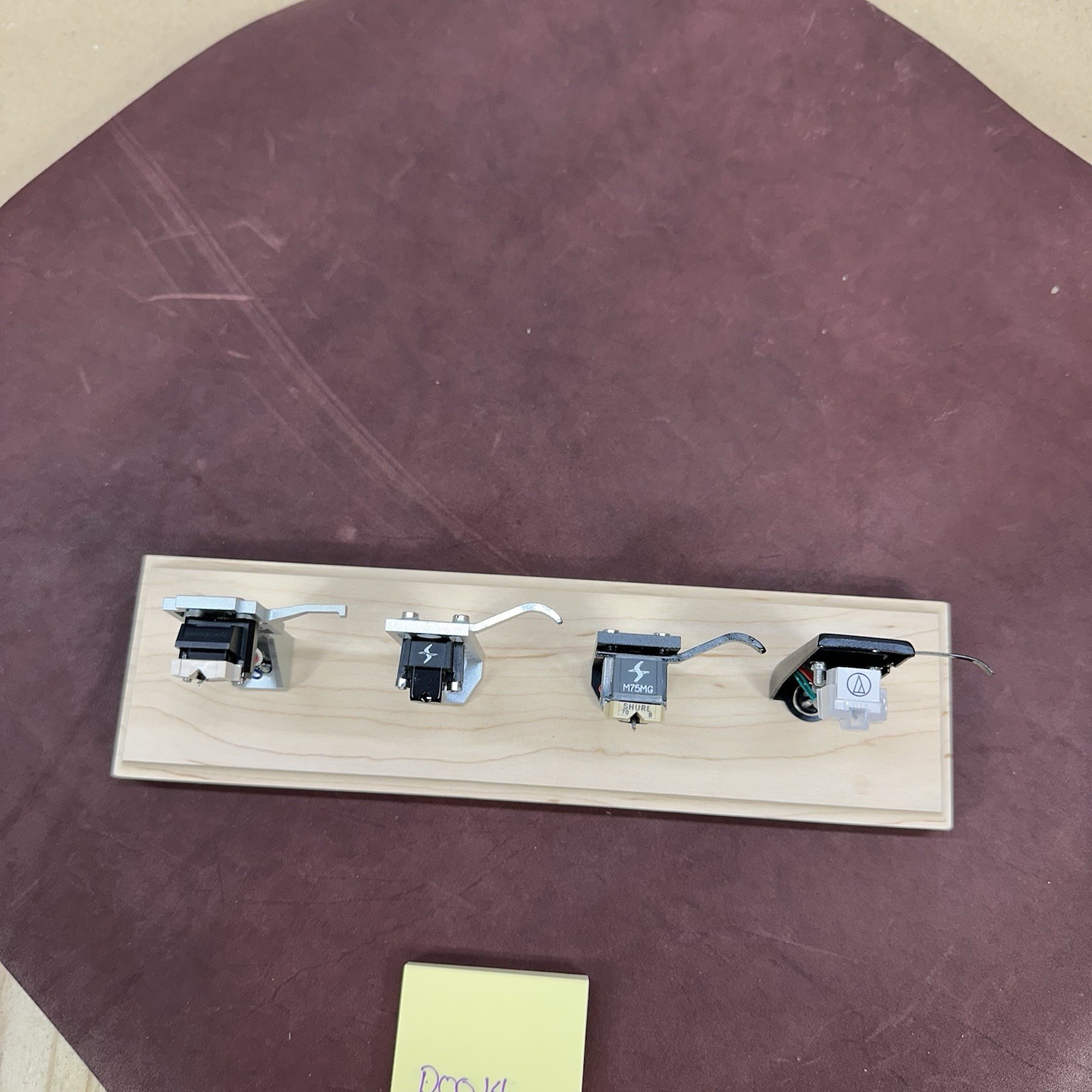Turntable Cartridges Headshell Stand Display Maple – For Four Headshells