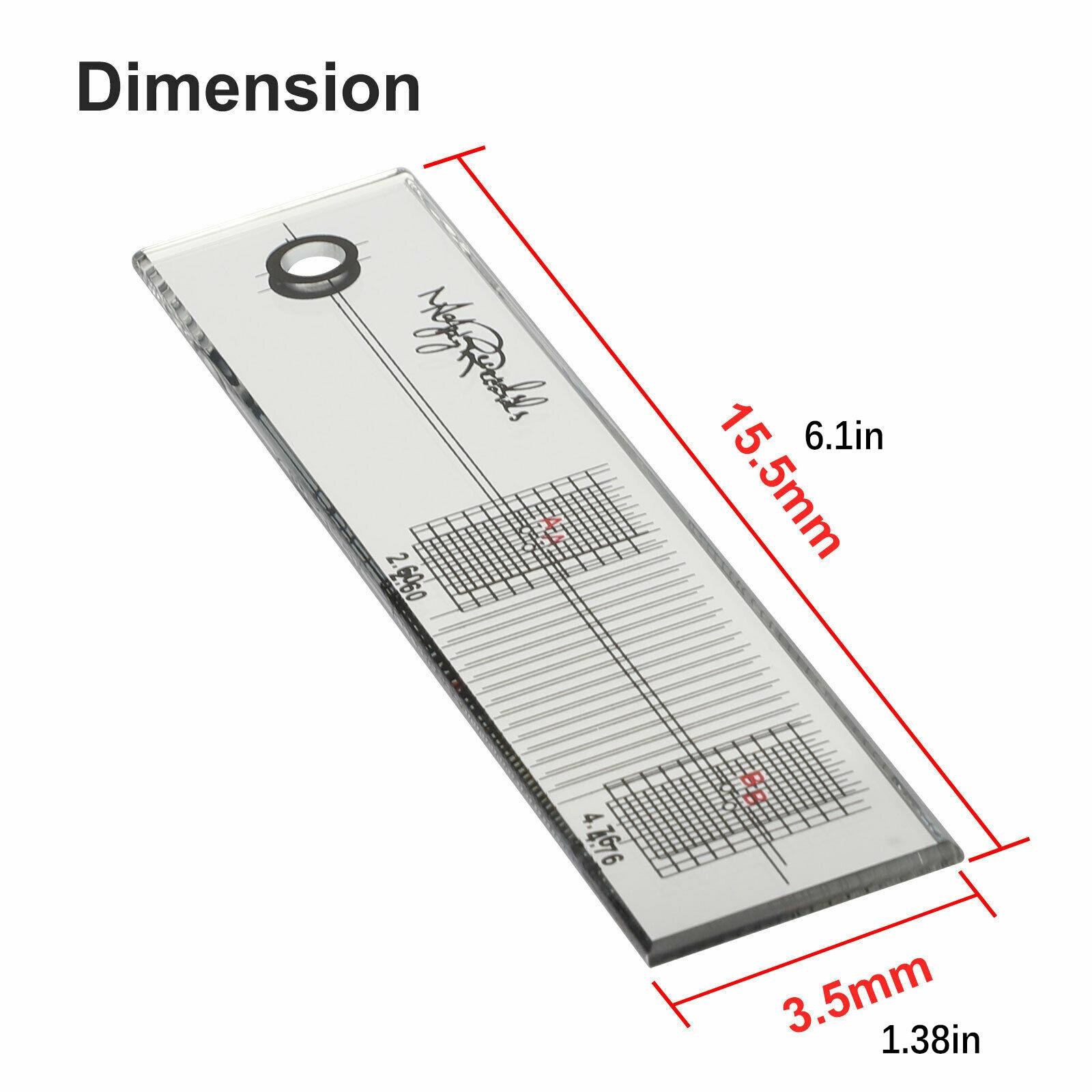 New Turntable Phonograph Record Cartridge Protractor Alignment Calibration Ruler