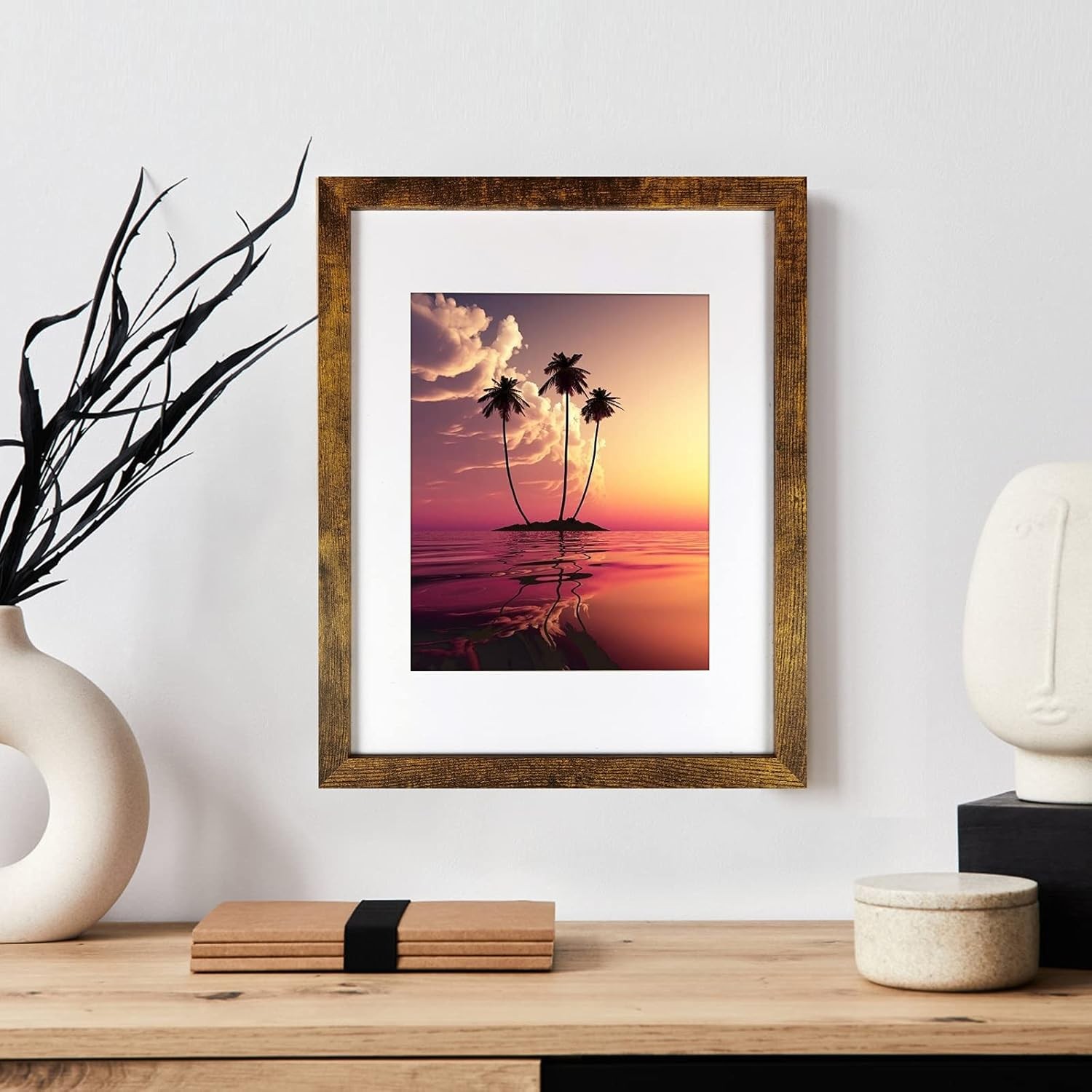 SESEAT 11×14 Frames, Display Pictures 8×10 With mat or 11×14, Brown