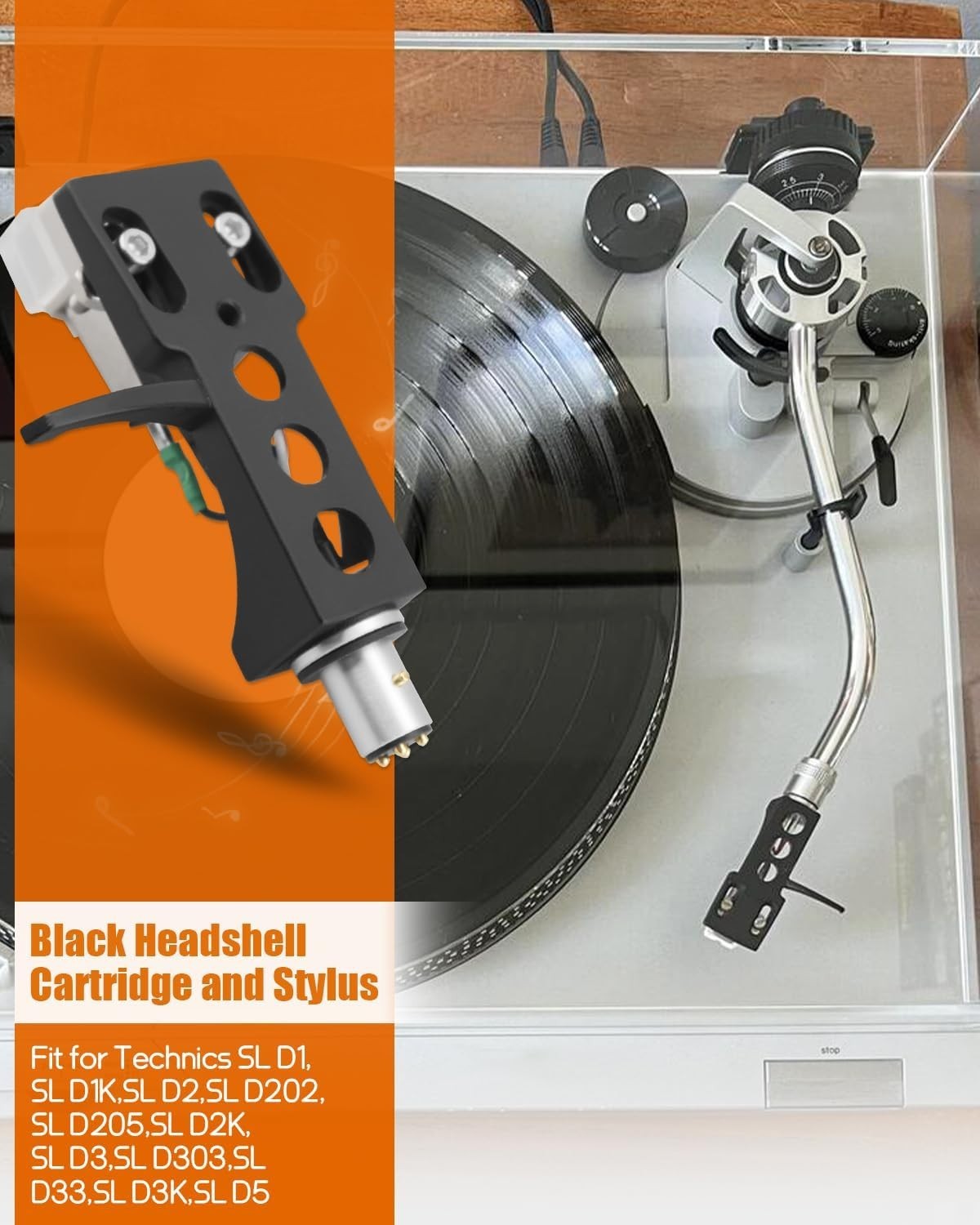 High-Quality Black Headshell for Technics SL D1 D2 D5