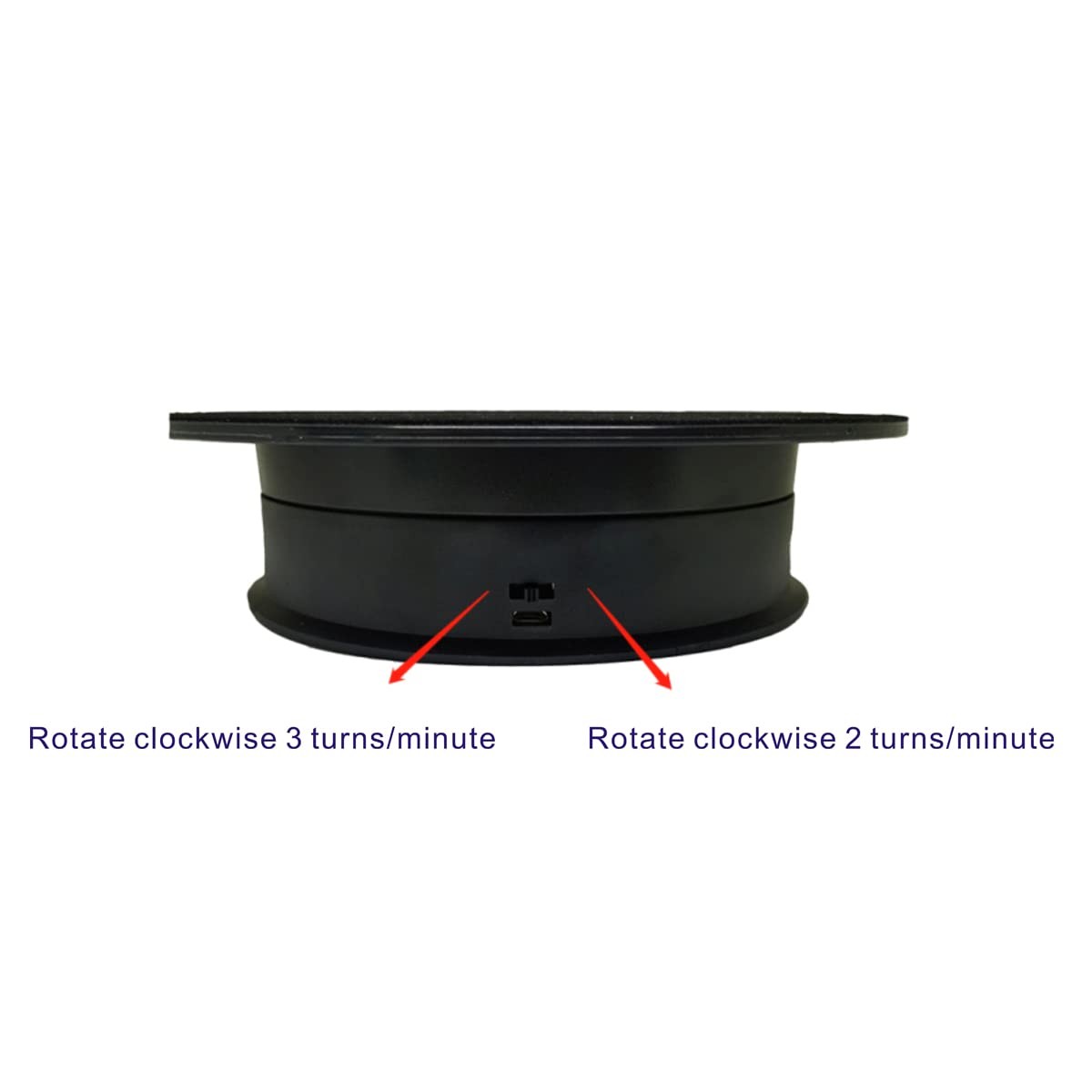 Motorized Rotating Display Stand, 8 in/Load 6.6 lbs Black,Mirror Cover
