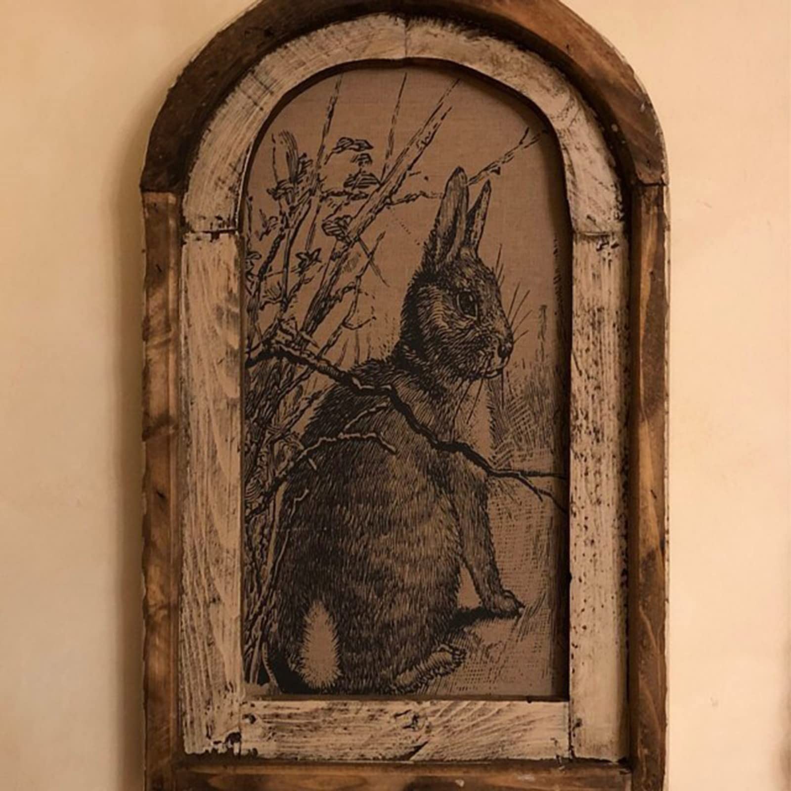 Smaroll Rustic Easter Decorations Bunny Photo Rabbit 11.5″L x 7.5″W, A