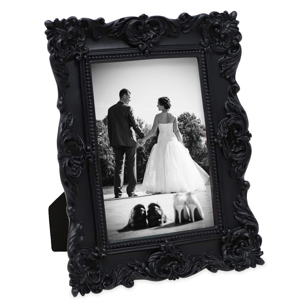 Laura Ashley 4×6 Black Ornate Textured Hand-Crafted Resin Picture 4×6,