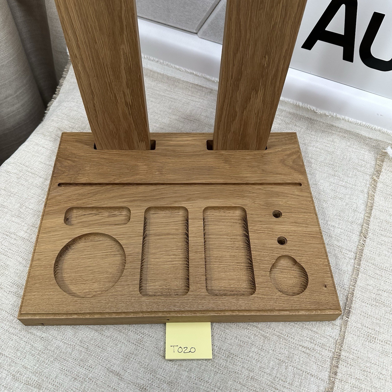 Record Stand Accessory Organizer Headshell Stand – Beautiful Solid Oak – Read