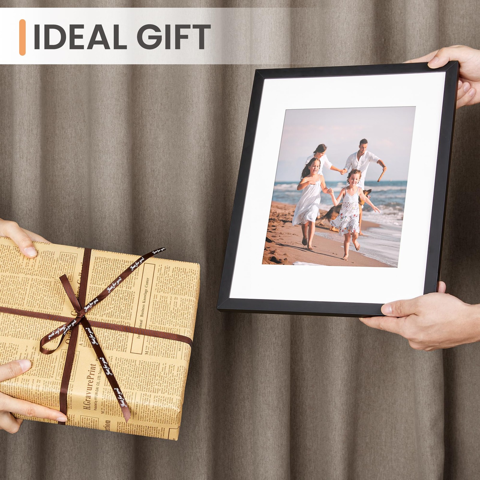 upsimples 11×14 Picture Frame, Display Pictures 8×10 with Mat or 11×14, Black