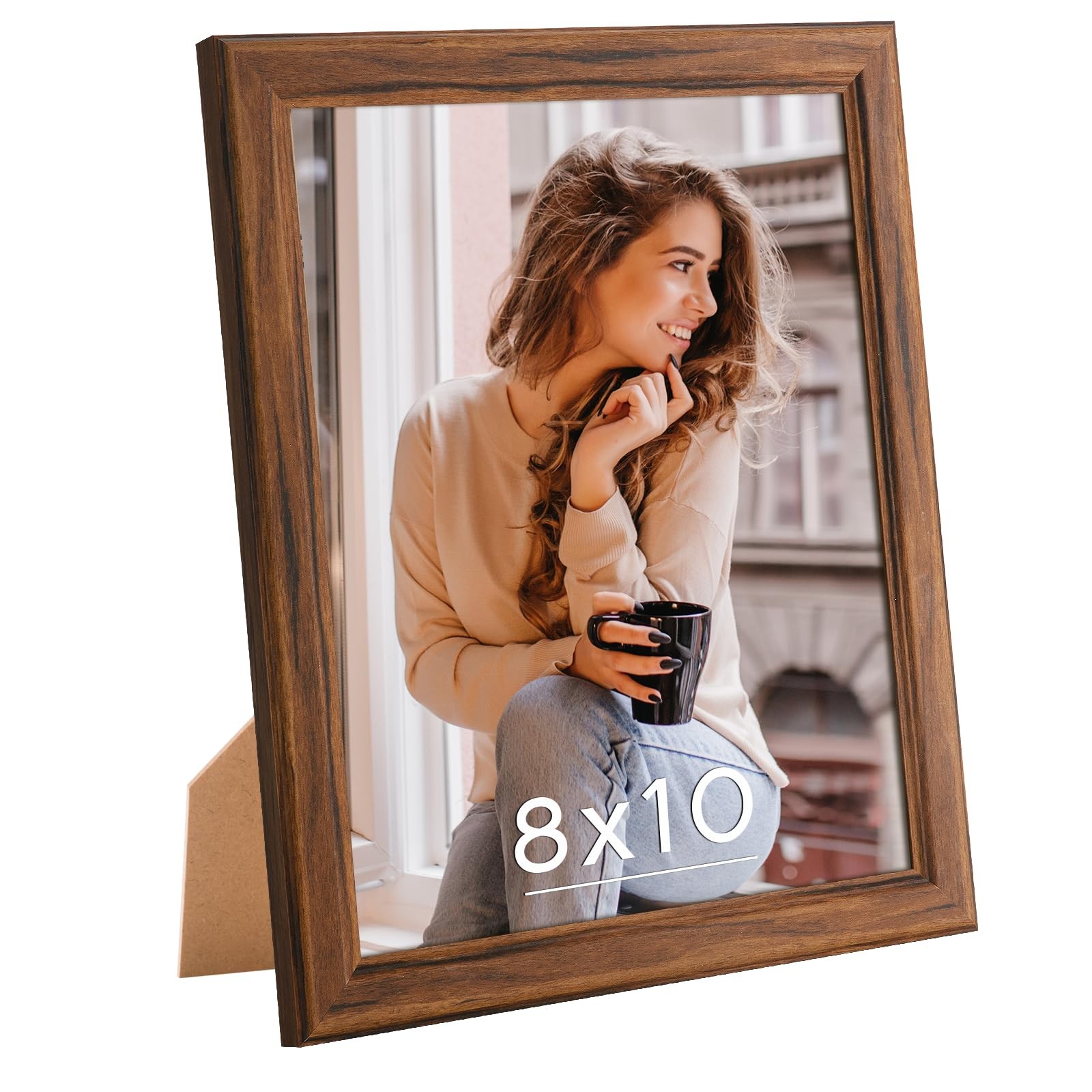 8×10 Wood Frames Set Brown, Natural Wooden 10x8in Picture 8×10-1pack, Brown