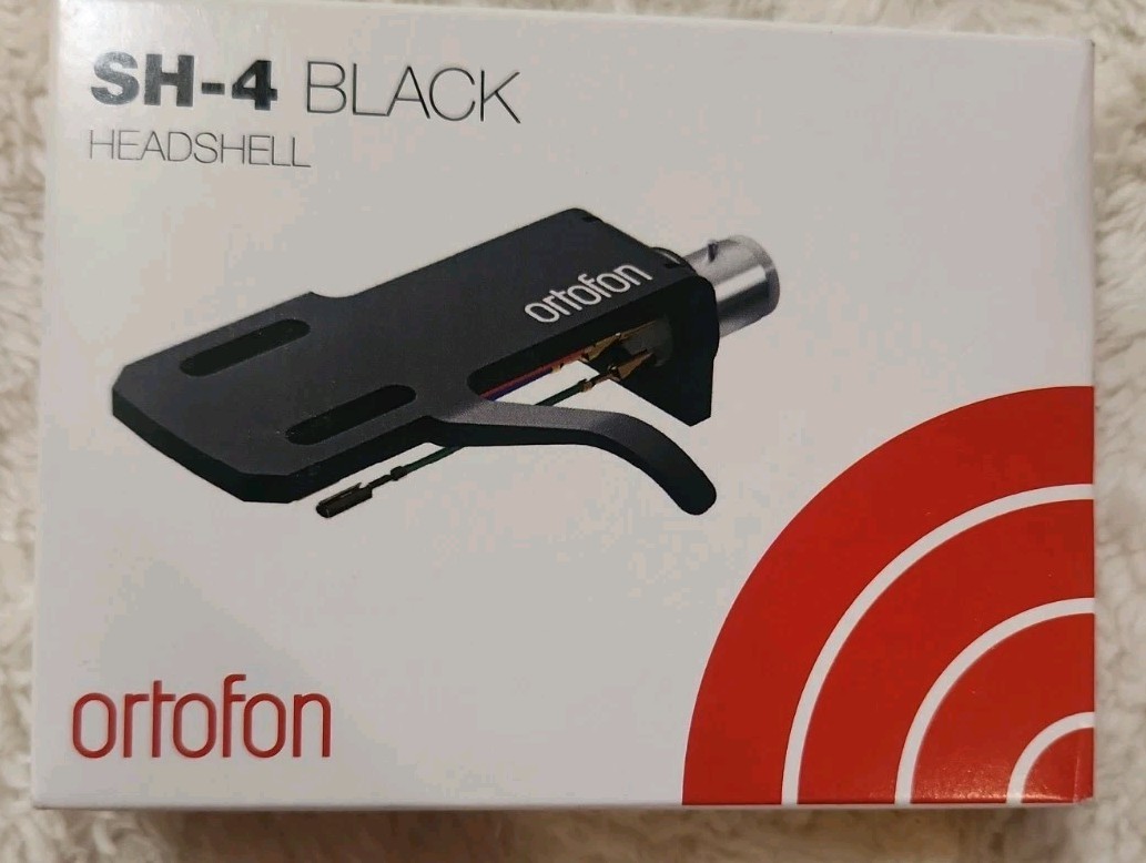 ORTOFON Cartridge Headshell SH-4 (Black Version), Made in Denmark NEW & SEALED