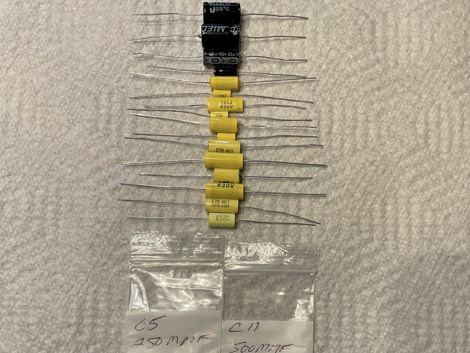 Admiral Models 6F10, 6F11, 6F12 Fixed Capacitor Replacement Kit Chassis 6F1