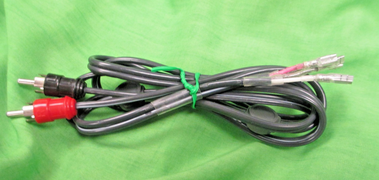 DUAL AUDIO CABLE FOR SOME MODELS RCA PLUGS ONE END PUSH ON CONNECTORS OTHER