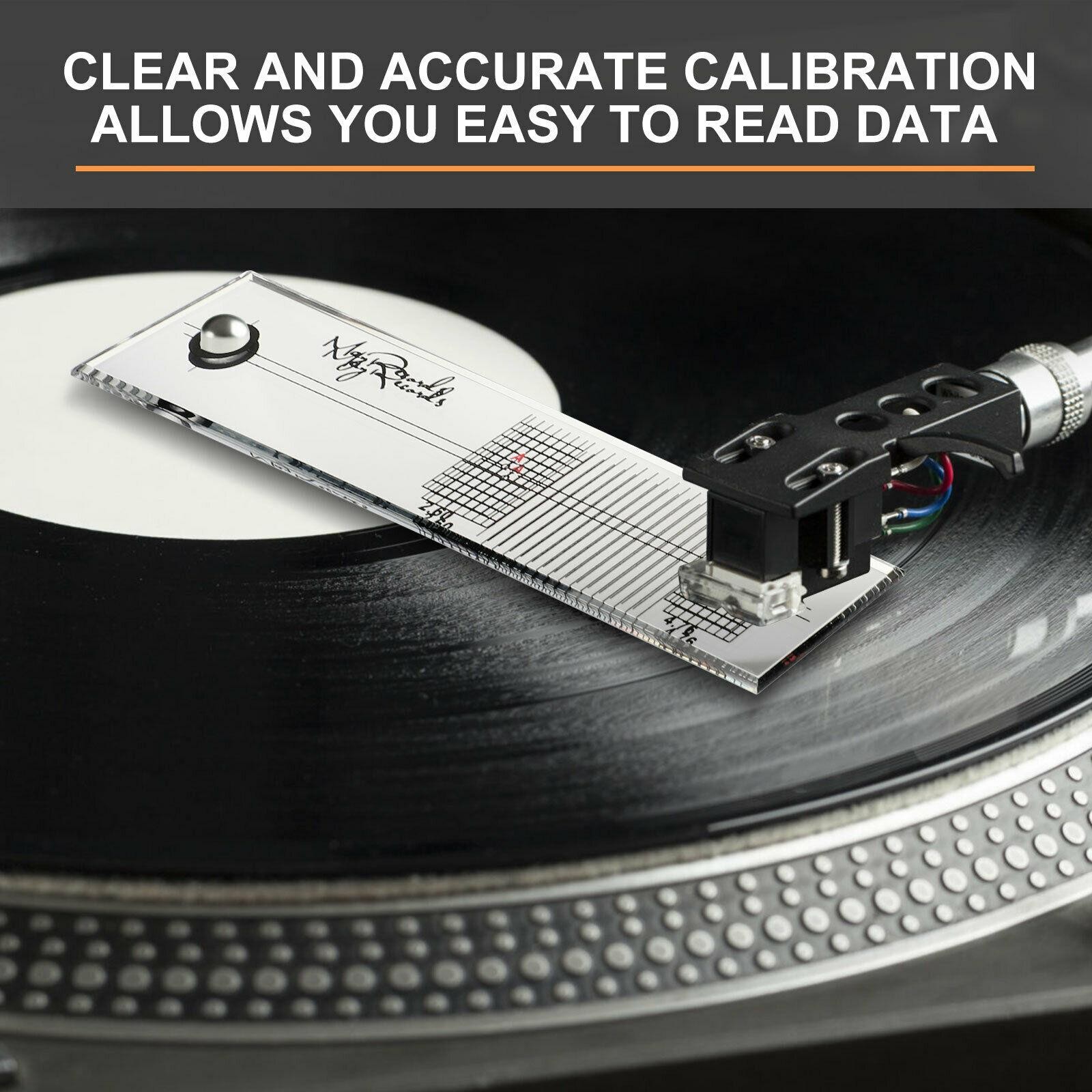 LP Stylus Turntable Record Vinyl Acrylic Protractor Alignment Calibration Ruler