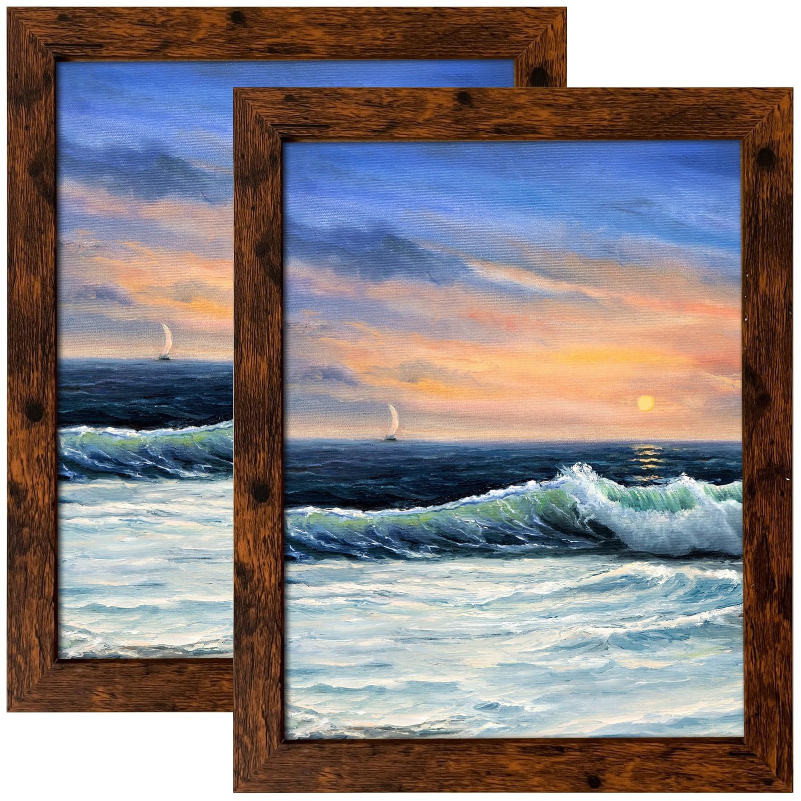 LUCKYLIFE 8×10 Picture Frame Dark Brown for Wall Mounting or 8×10,