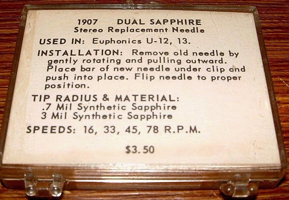 STEREO Phonograph Needle 463-SS73 for EUPHONICS U12 U13 371, N427, 1907, EV 2681