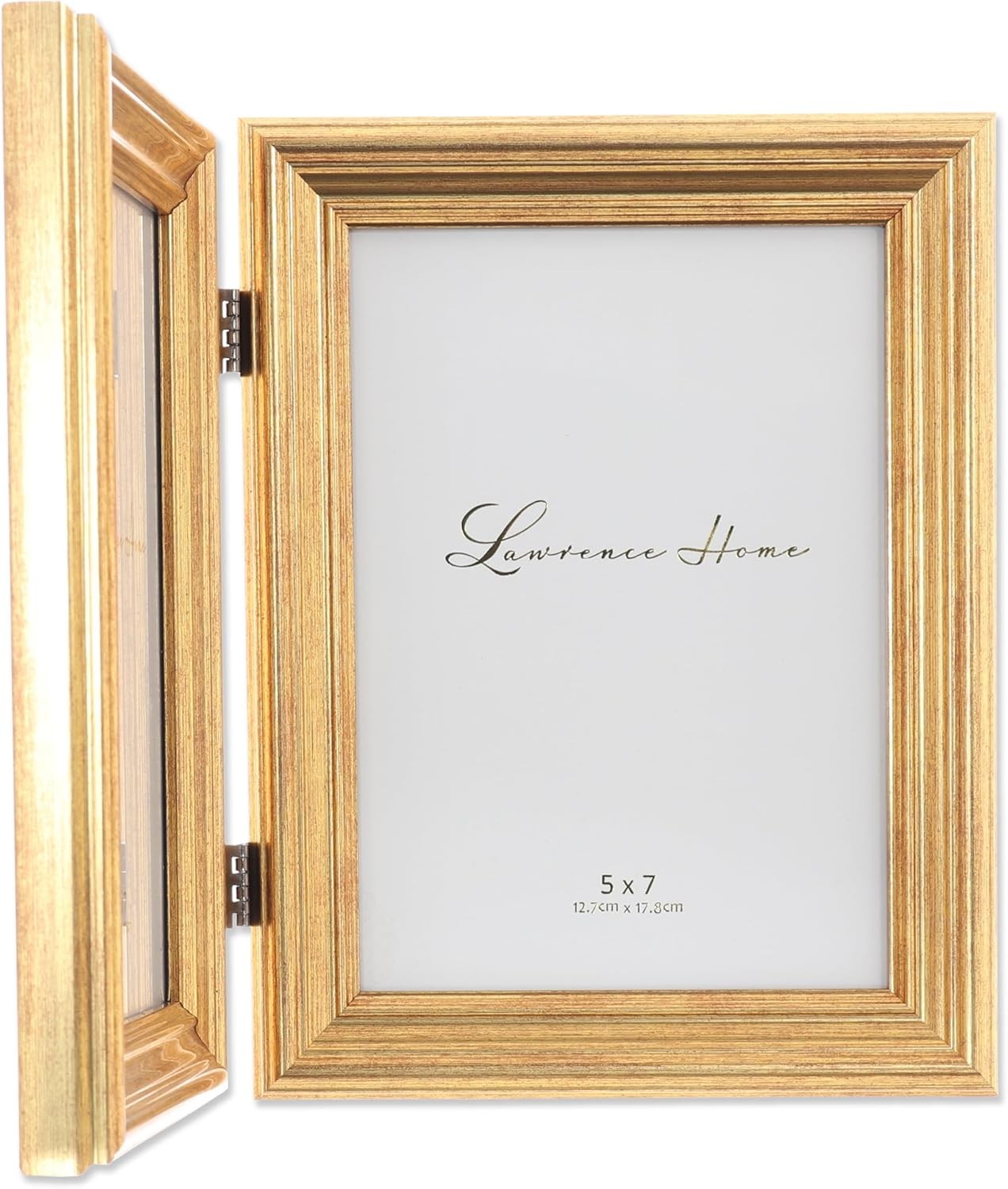 Lawrence Frames 5×7 Hinged Double Sutter Burnished Gold Double,