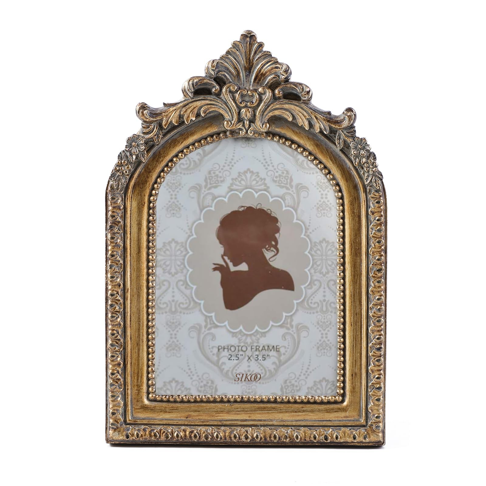 SIKOO Vintage Mini 2.5 × 3.5 Picture Frame Antique x 3.5, Bronze Gold