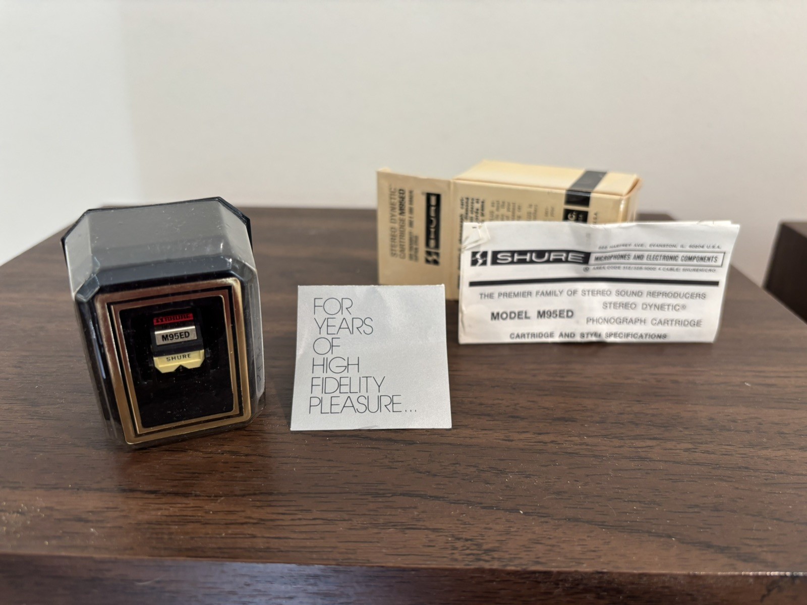 SHURE M95ED Cartridge Stereo Dynetic Phono Cartridge In Original Box NOS!