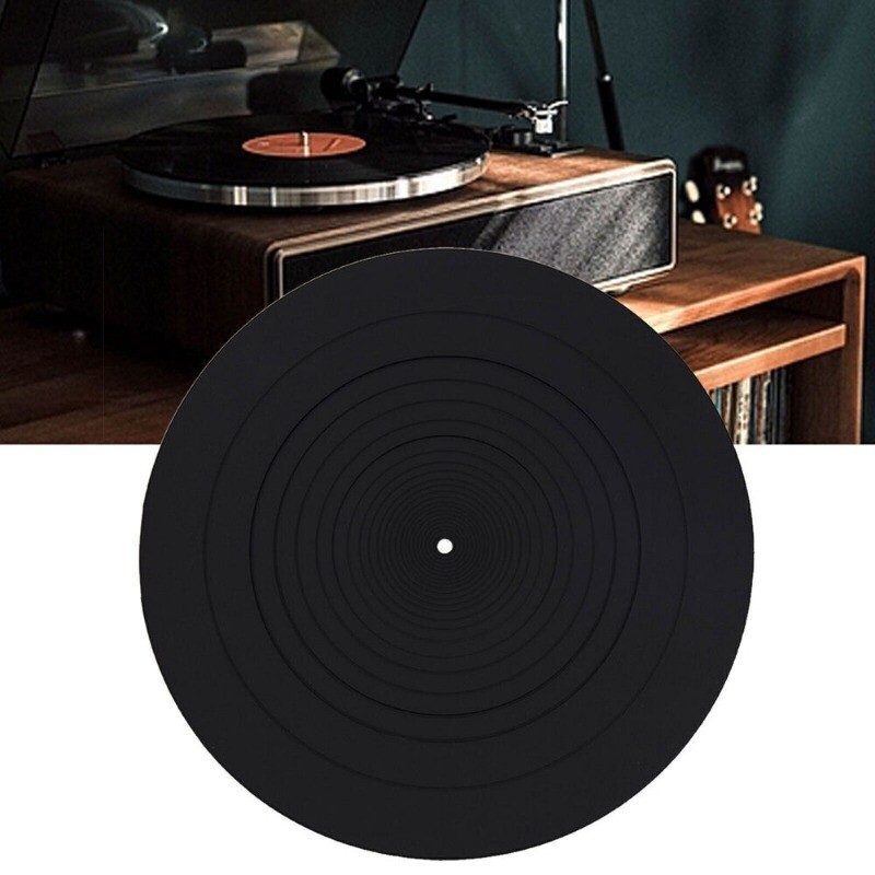 12″ Turntable Platter Mat Rubber Silicone Pad for All LP Vinyl Record Player BLK