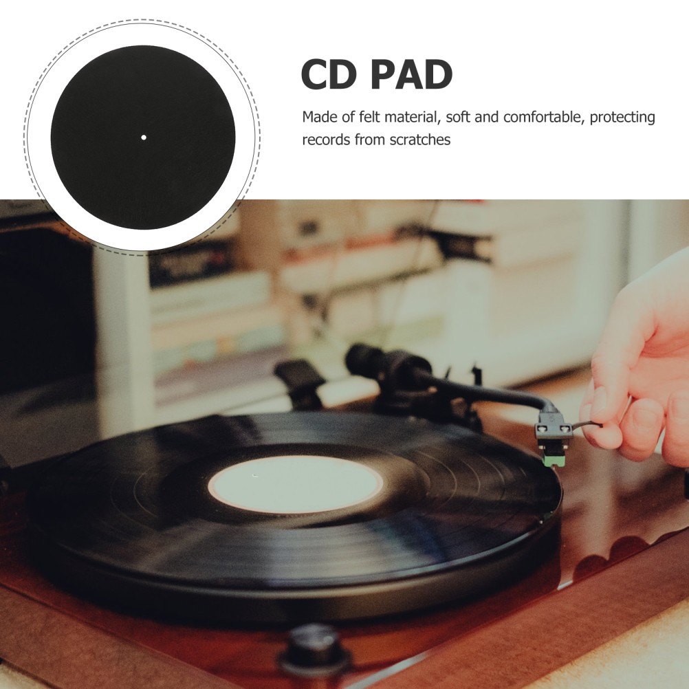Felt Turntable Mat Black Vinyl Record Protective Pad for Disc Use