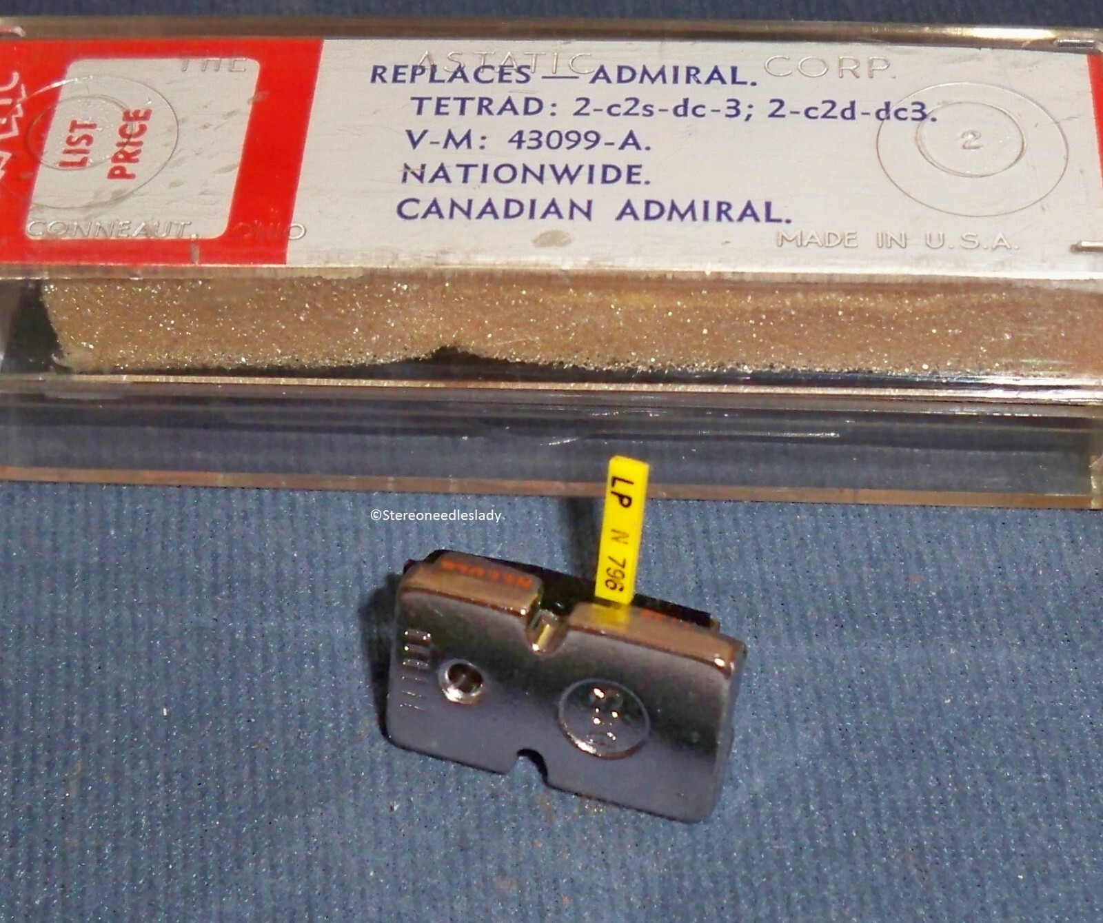 CERAMIC CARTRIDGE NEEDLE ASTATIC 1135 113dd for V-M NATIONWIDE TETRAD