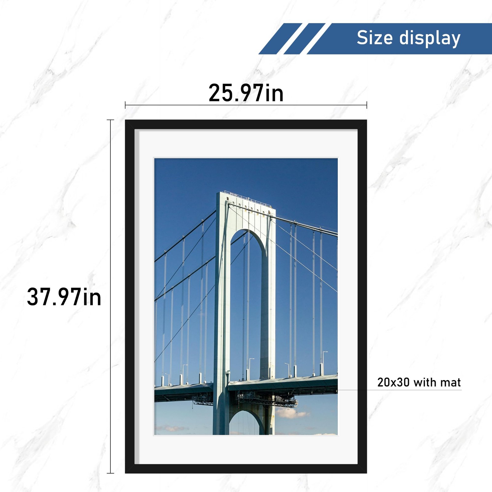 Wiscet 24×36 Poster Frame Set of 4, Display Picture 20×30 with 24×36, Black