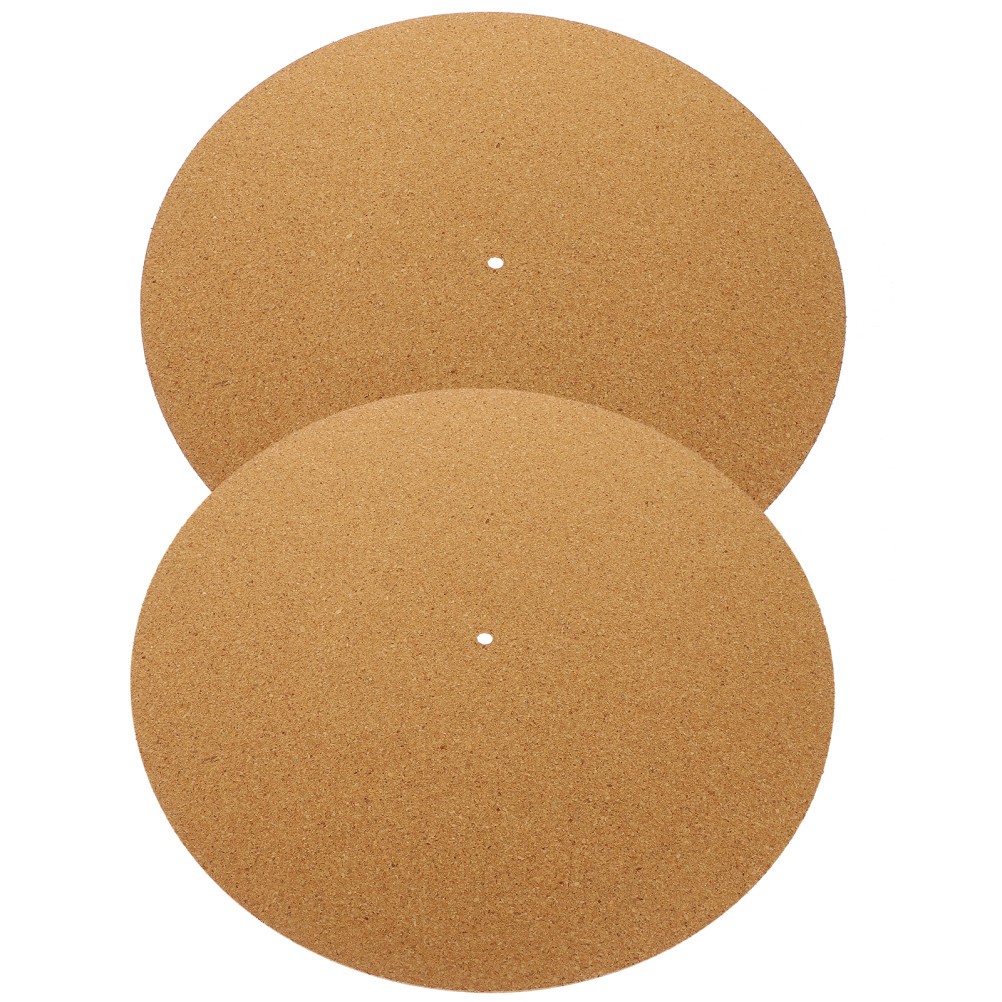 2Pcs Cork Turntable Slipmat Vinyl Record Mat Vibration Noise Dampening Accessory