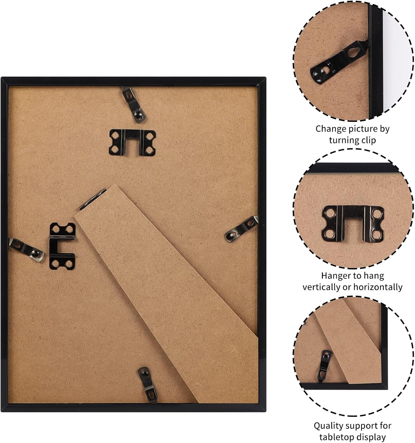 Giftgarden 8×10 Picture Frame Black, 8 by 10 Thin Photo for 8×10, Black