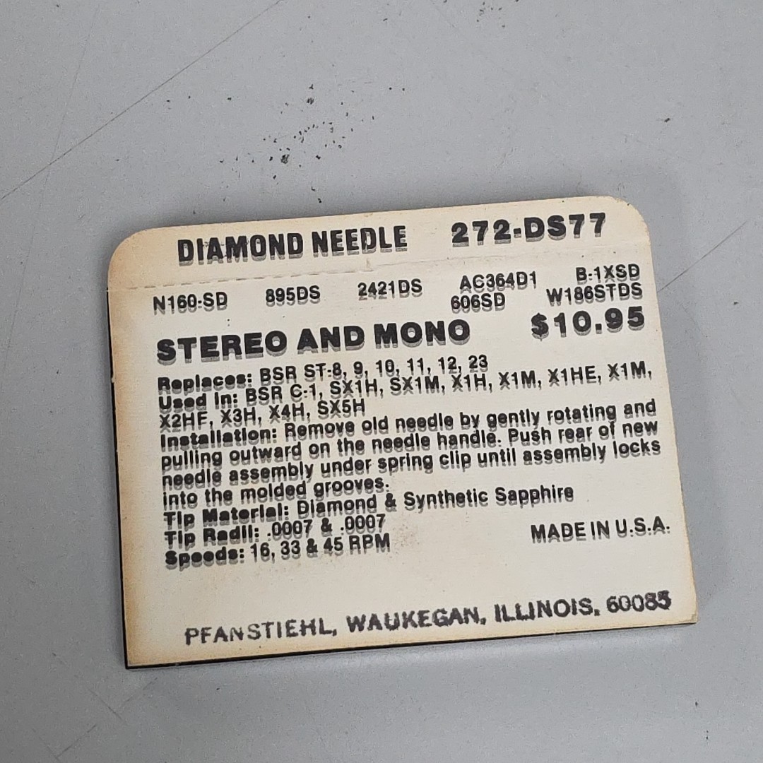 272-DS77 NEEDLE TURNTABLE replaces BSR ST8 ST9 ST10 ST11 BSR ST-8 9 10 RS-110