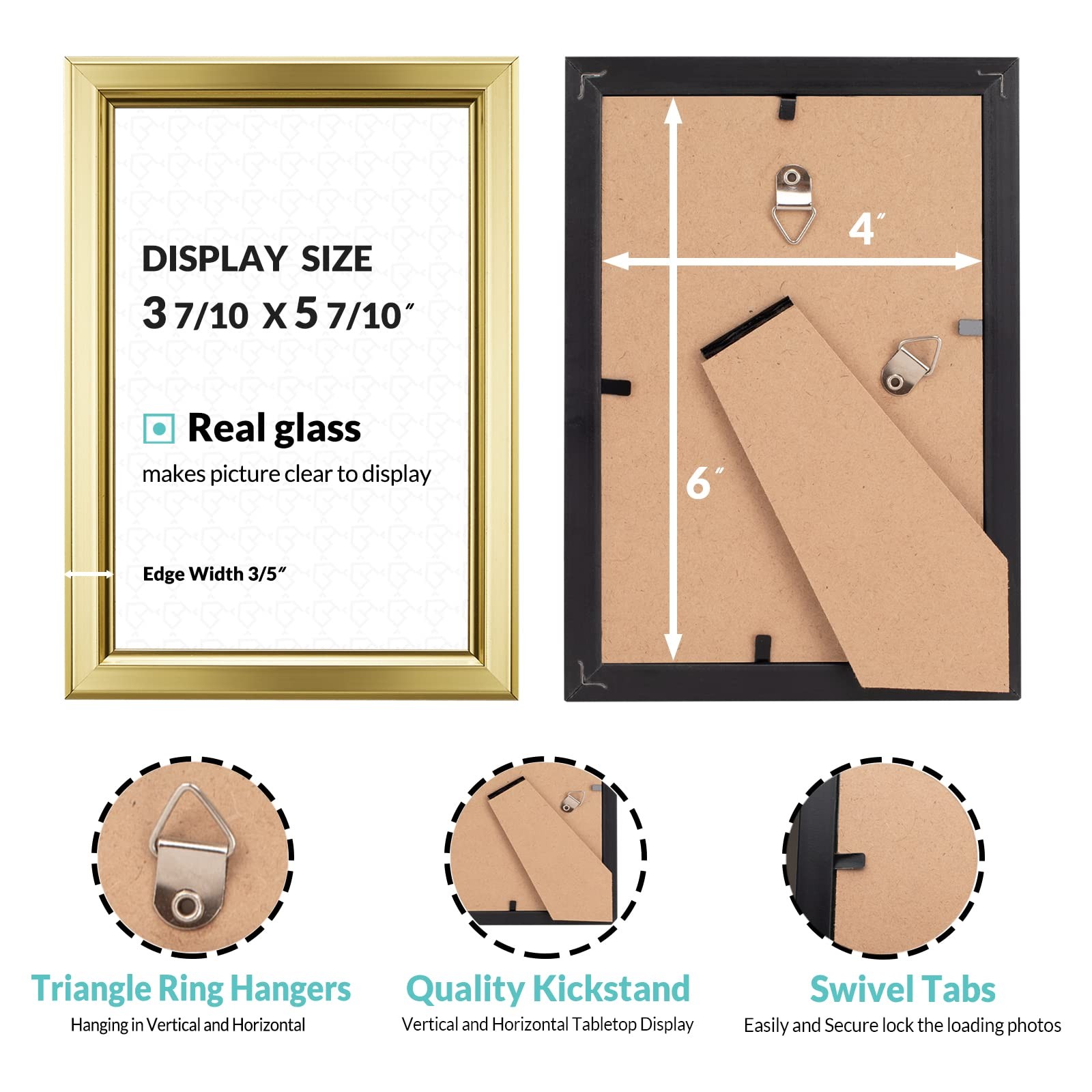 LaVie Home 4×6 Picture Frames (12 Pack, Gold) Simple Designed Photo 4×6, Gold