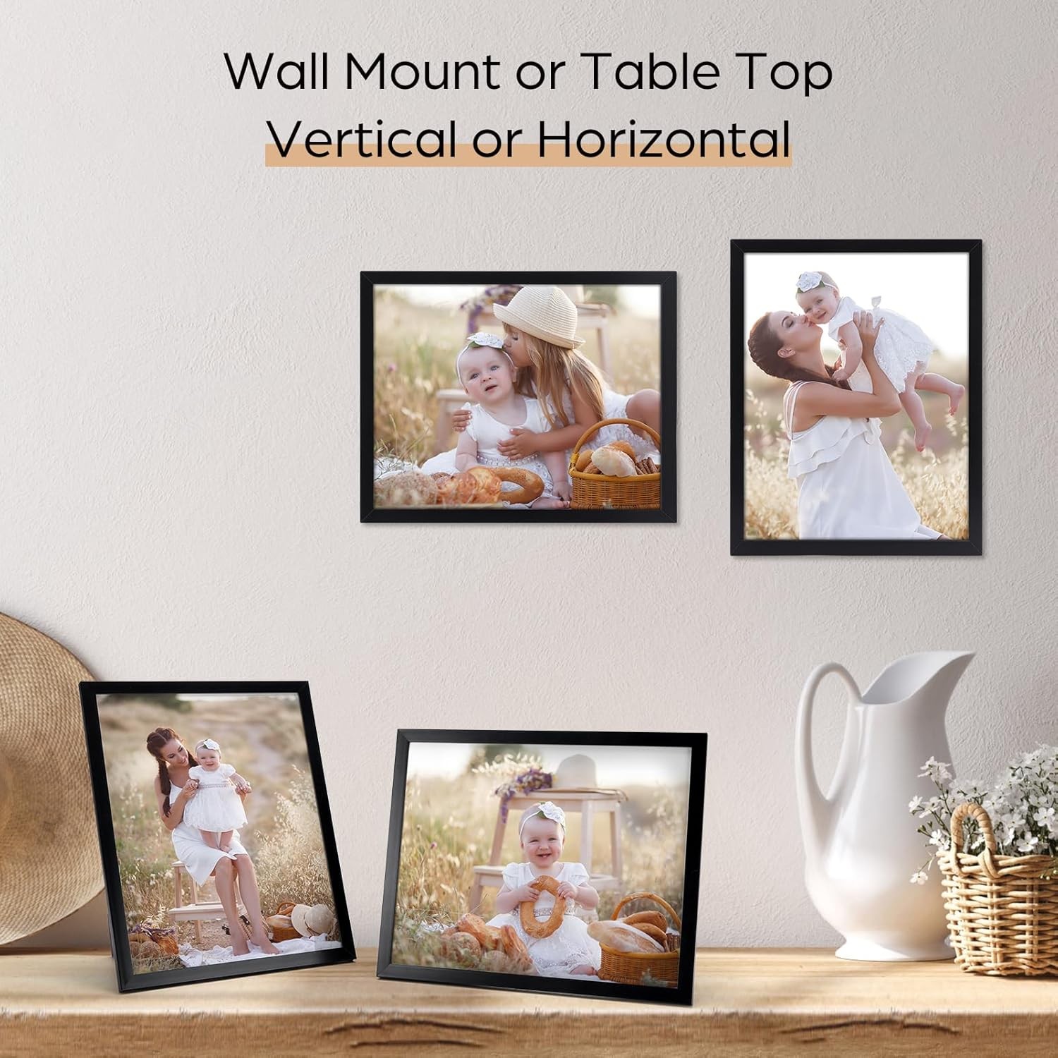Giftgarden 8×10 Picture Frame Black, 8 by 10 Thin Photo for 8×10, Black