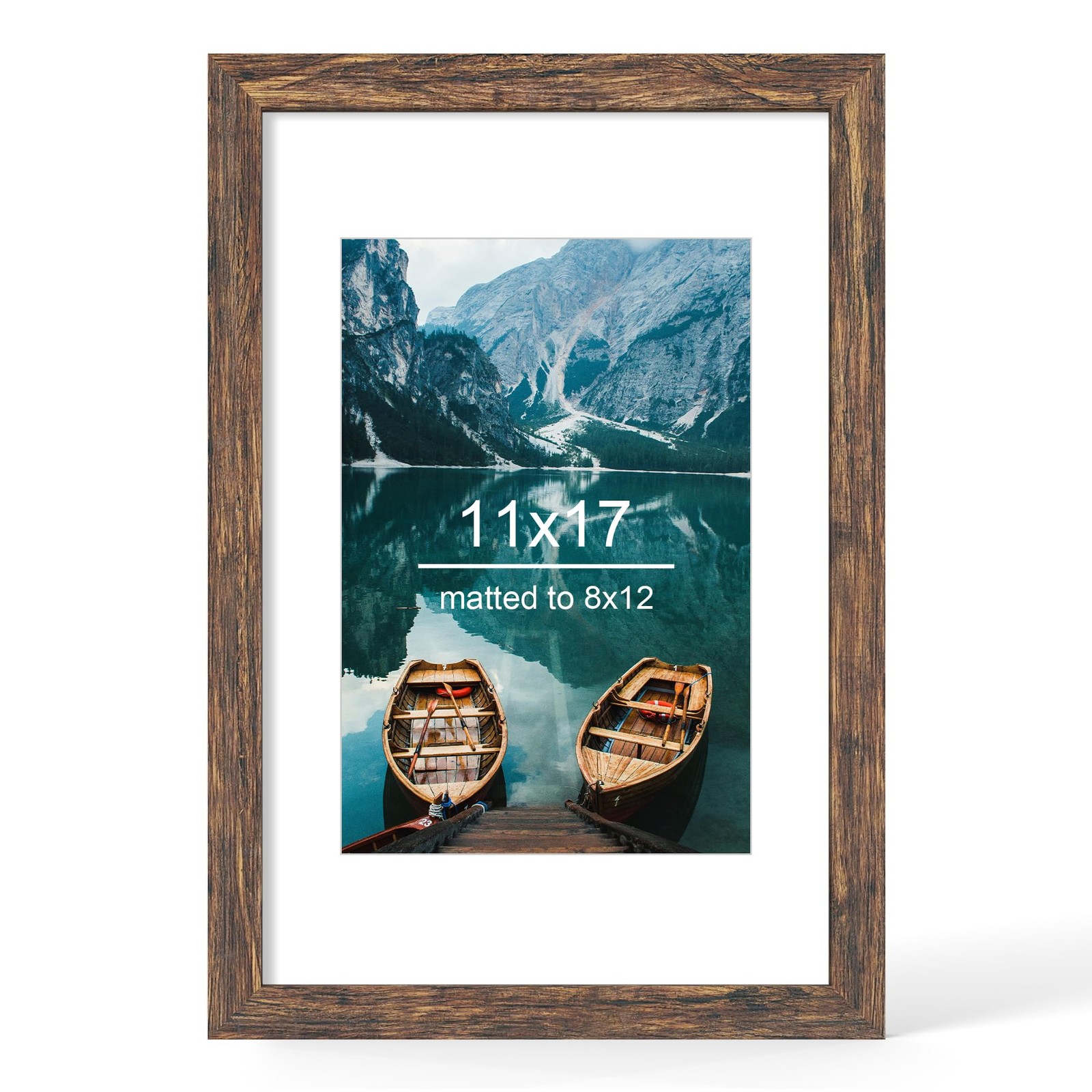Hongkee 11×17 Frame, Rustic Brown Wood Style – Display 11X17 in,