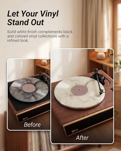 12in White Acrylic Turntable Mat 295mm LP Slipmat 3mm 7.25mm Hole