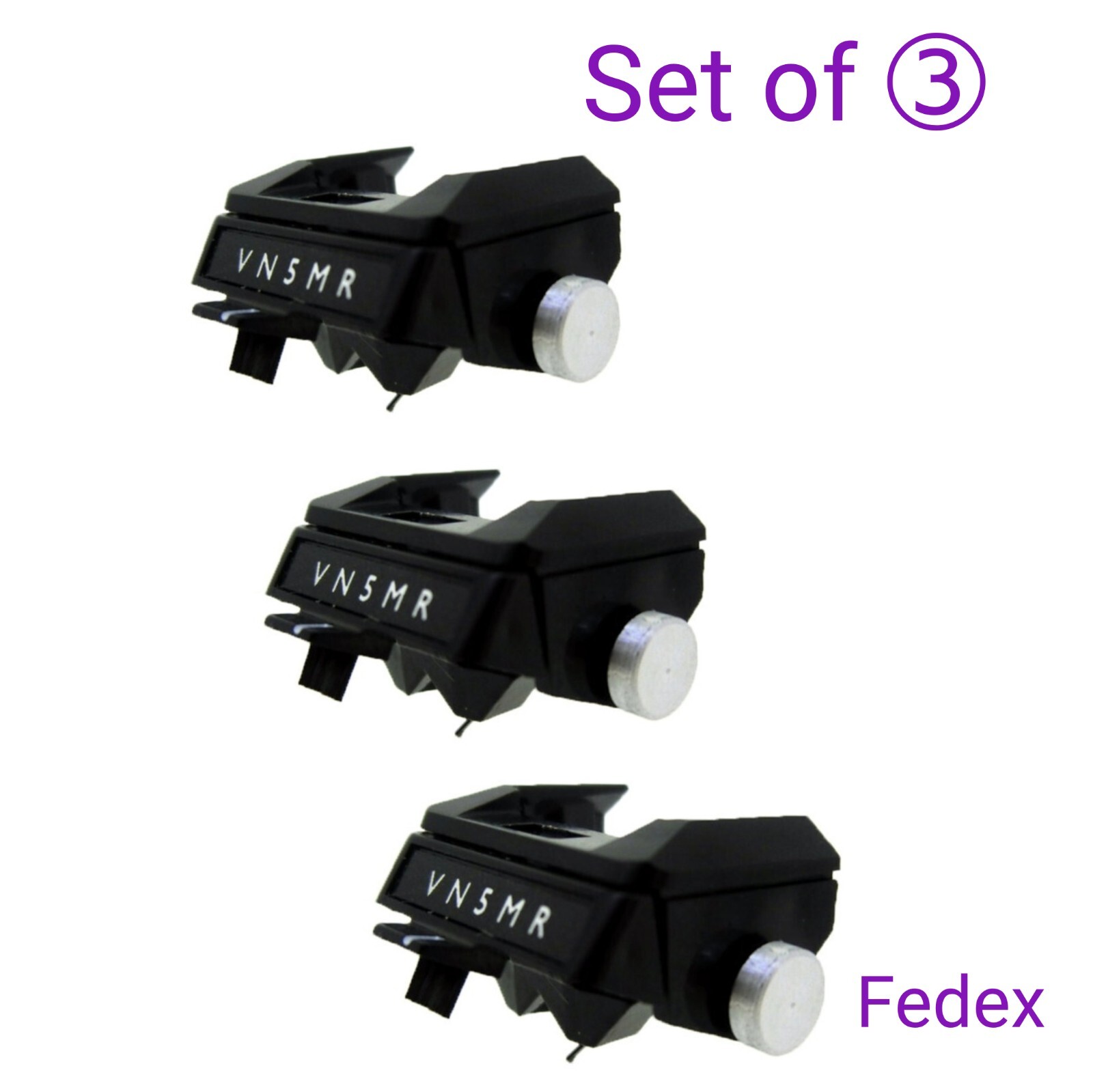 JICO 192-VN5MR Needle for SHURE VN5MR SAS Needle Boron Cantilever Set of 3 FedEx