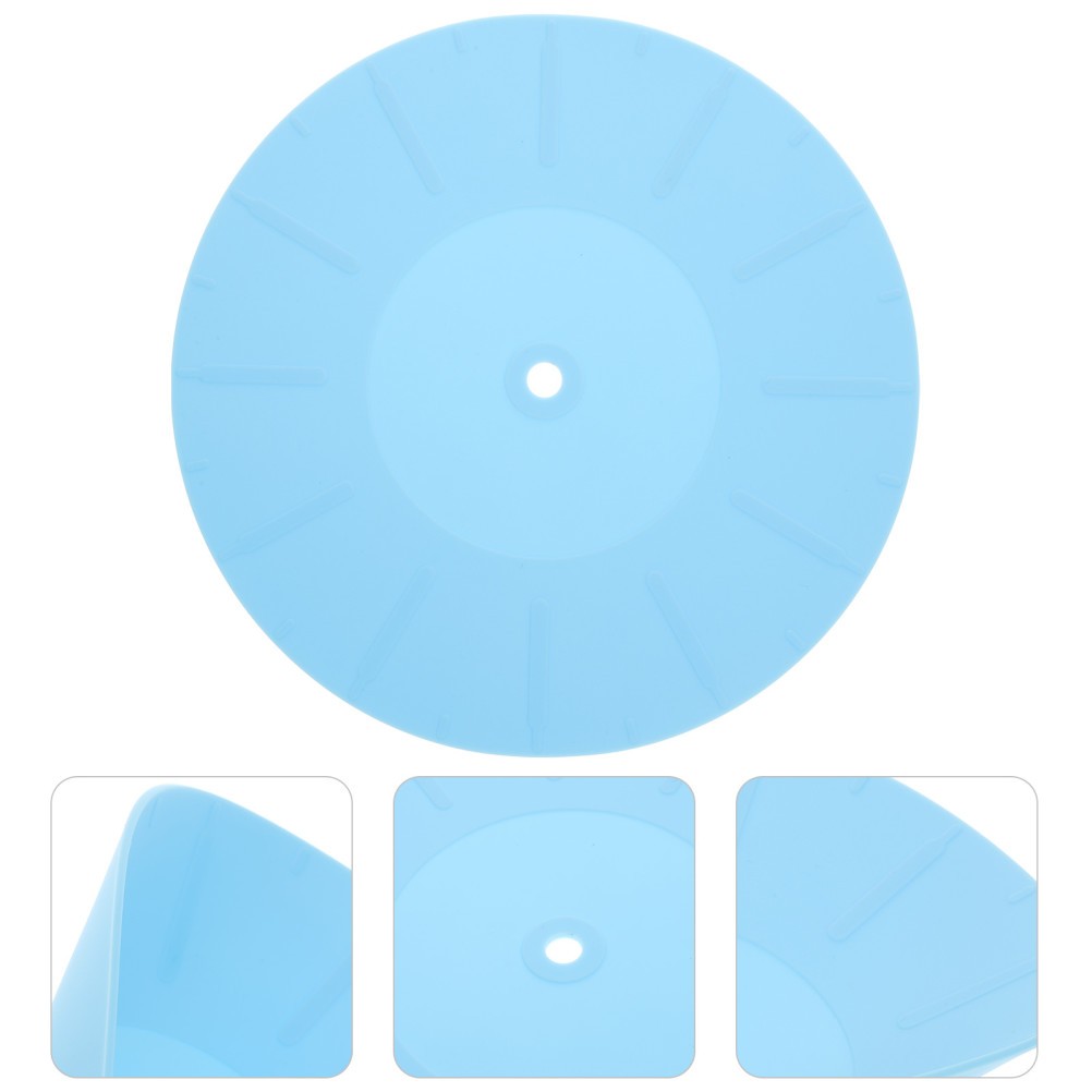 Blue Silicone Vinyl Record Pad Reusable Anti Shock Slipmat for Turntable